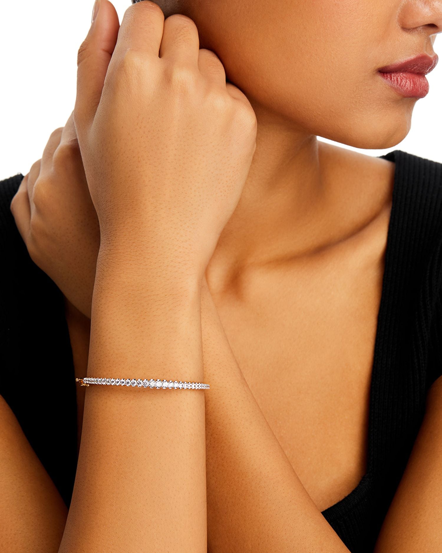 Diamond Graduated Bangle Bracelet in 14K Yellow Gold, 2.0 ct. t.w.