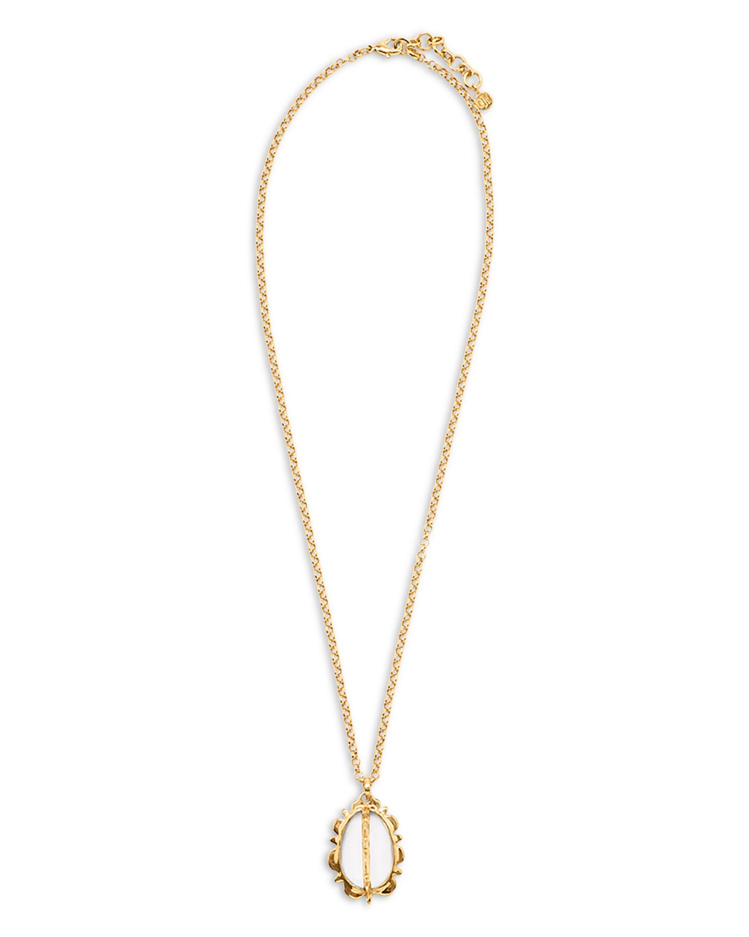 Bliss Quartz Pendant Necklace in 18K Gold Plated, 19'