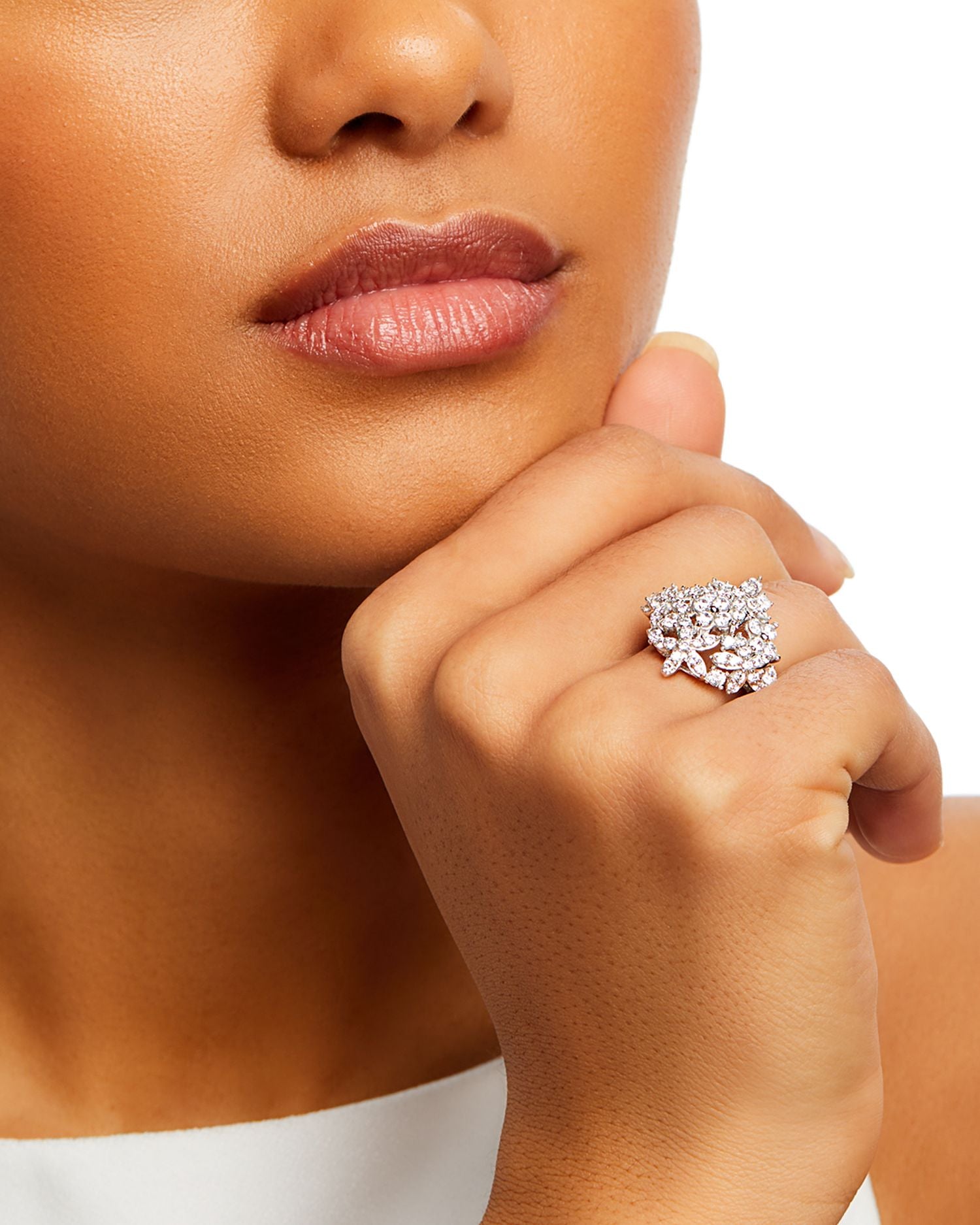 Diamond Cluster Statement Ring in 14K White Gold, 2.0 ct. t.w.