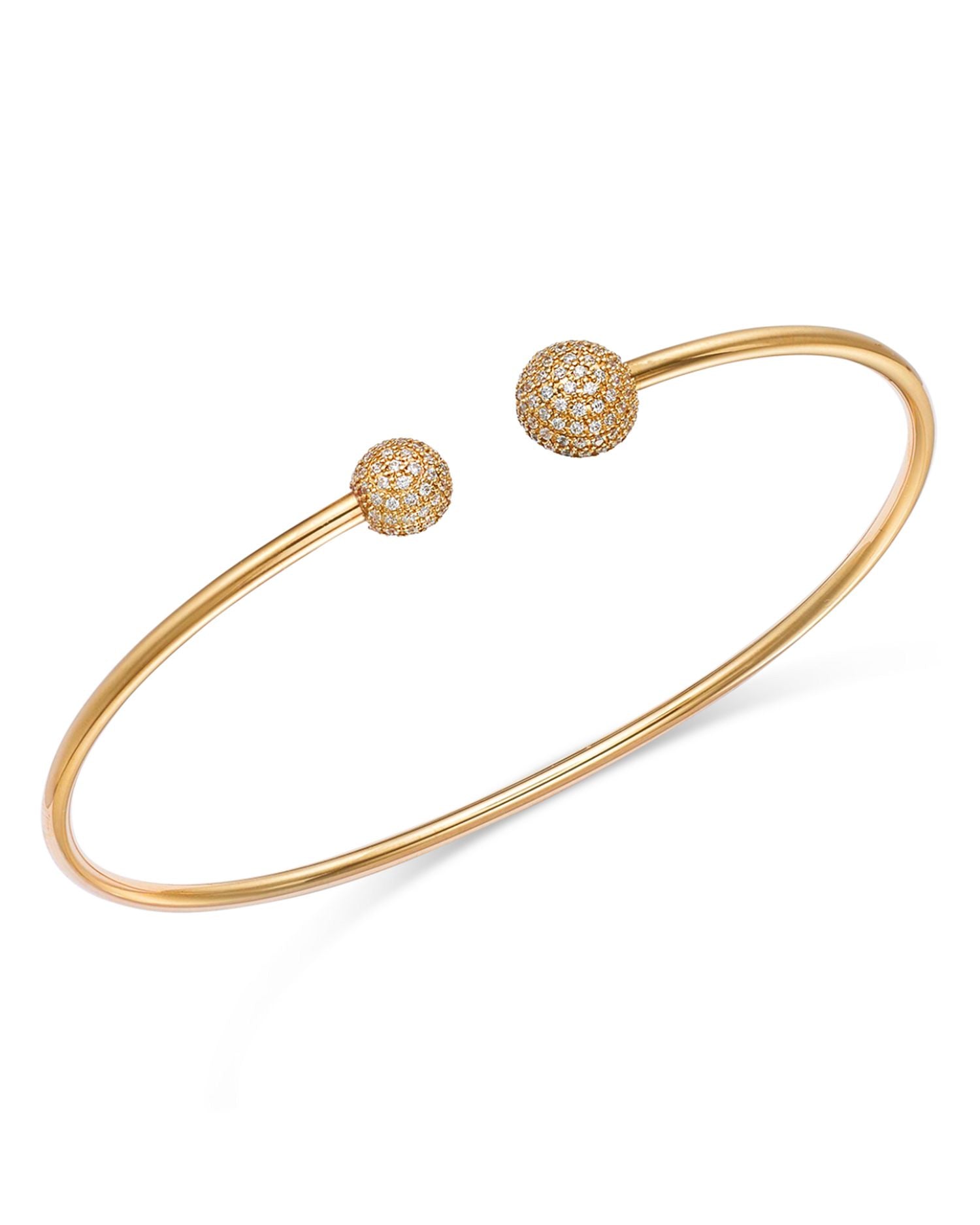 Diamond Pavé Cuff Bangle Bracelet in 14K Yellow Gold, 0.30 ct. t.w.