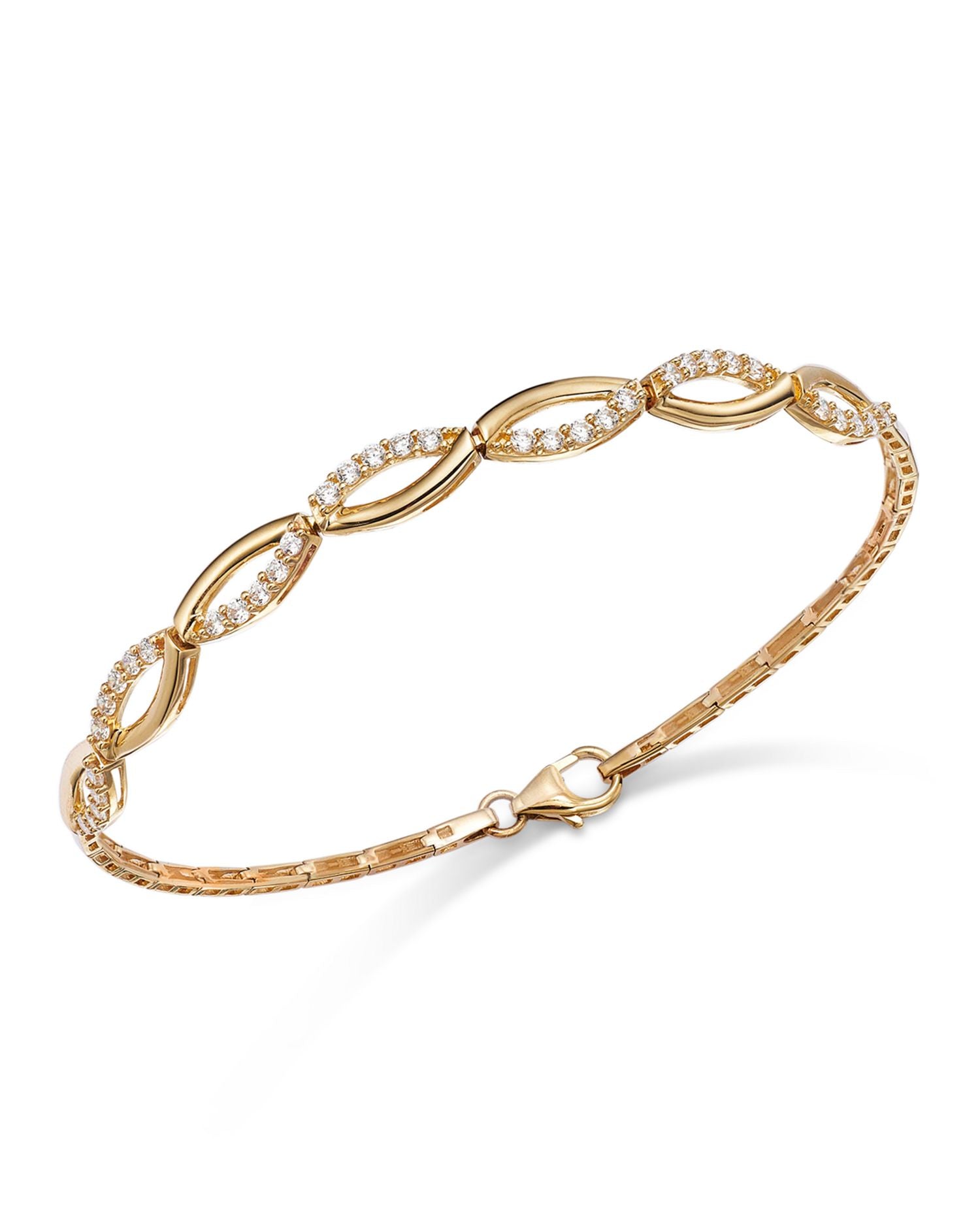 Diamond Twist Bangle Bracelet in 14K Yellow Gold, 0.75 ct. t.w.
