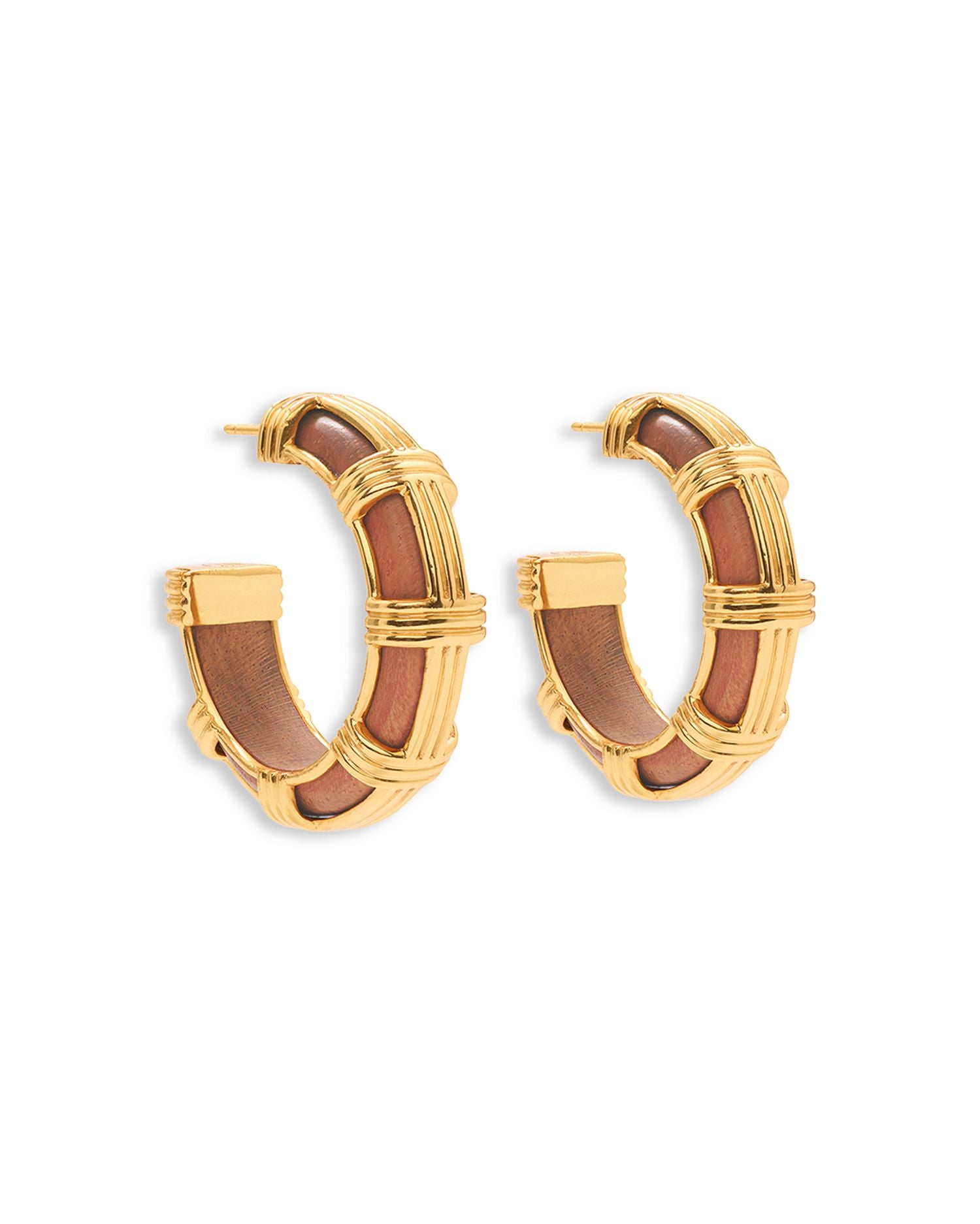 Gaia Cage Hoop Earrings in 18K Gold Plated