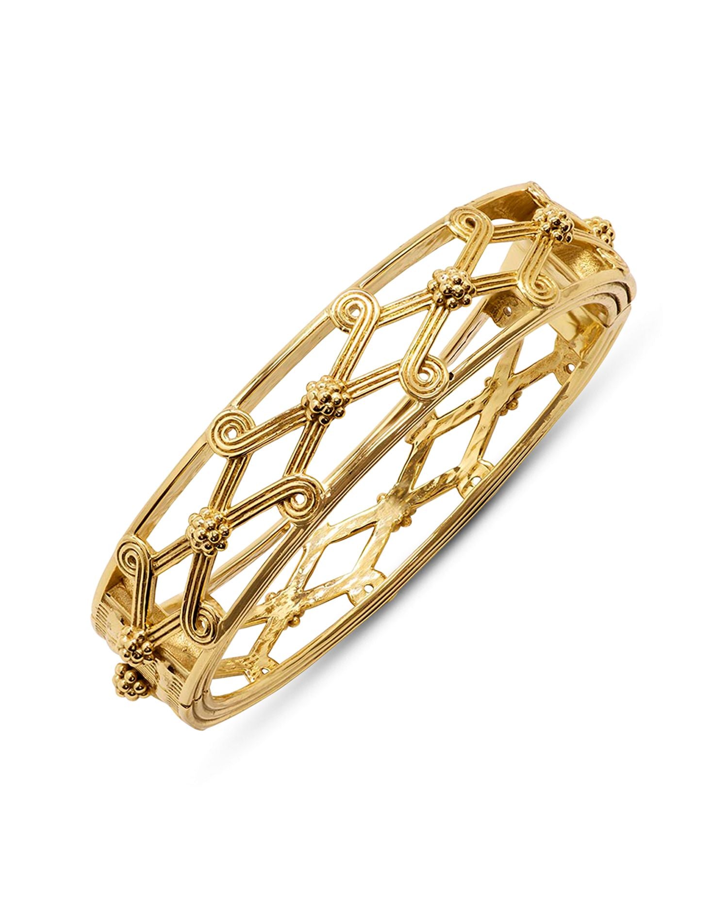 Monique Lattice Bangle Bracelet in 18K Gold Plated