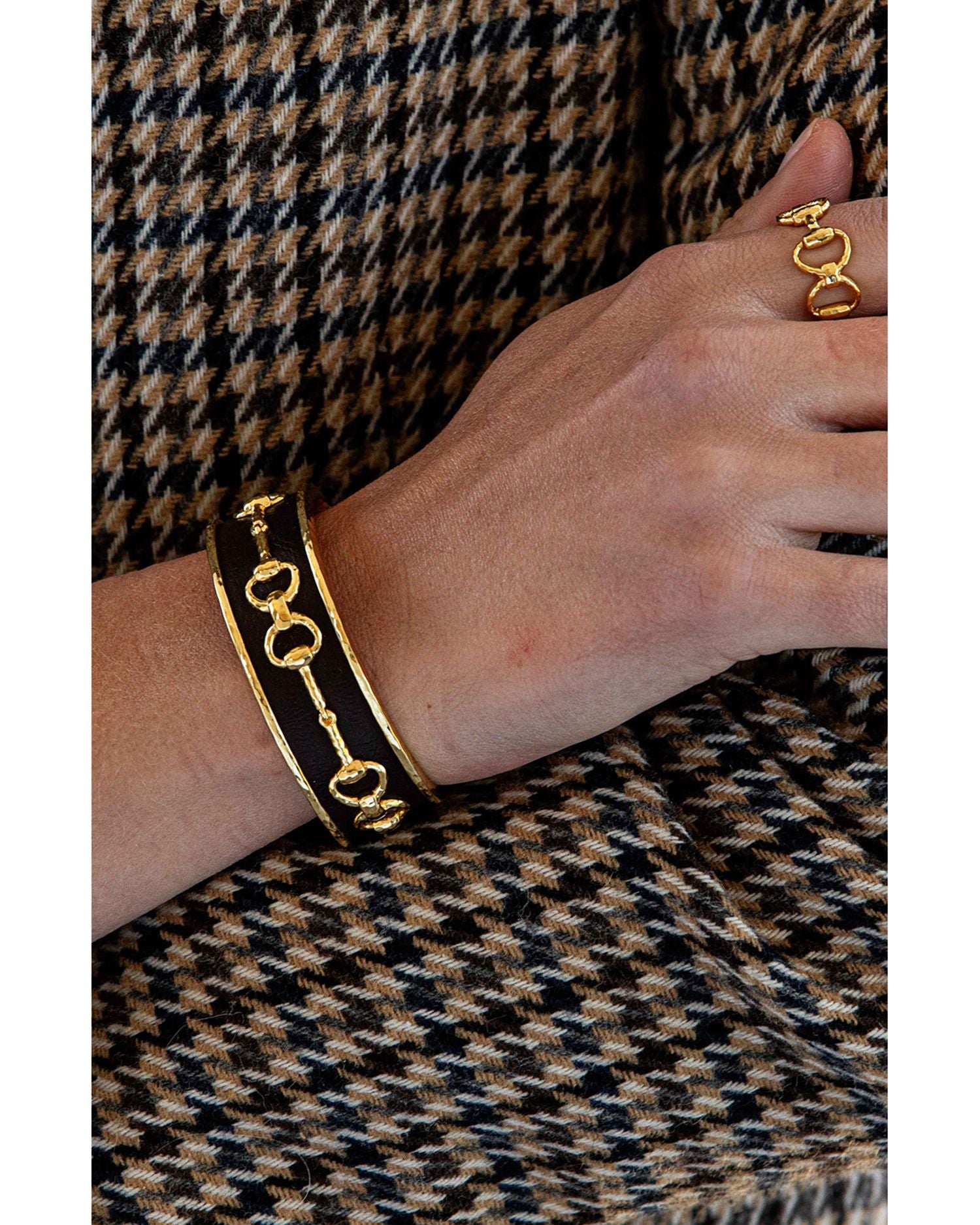 Equestrian Snaffle Bit Cuff Bracelet in 18K Gold Plated