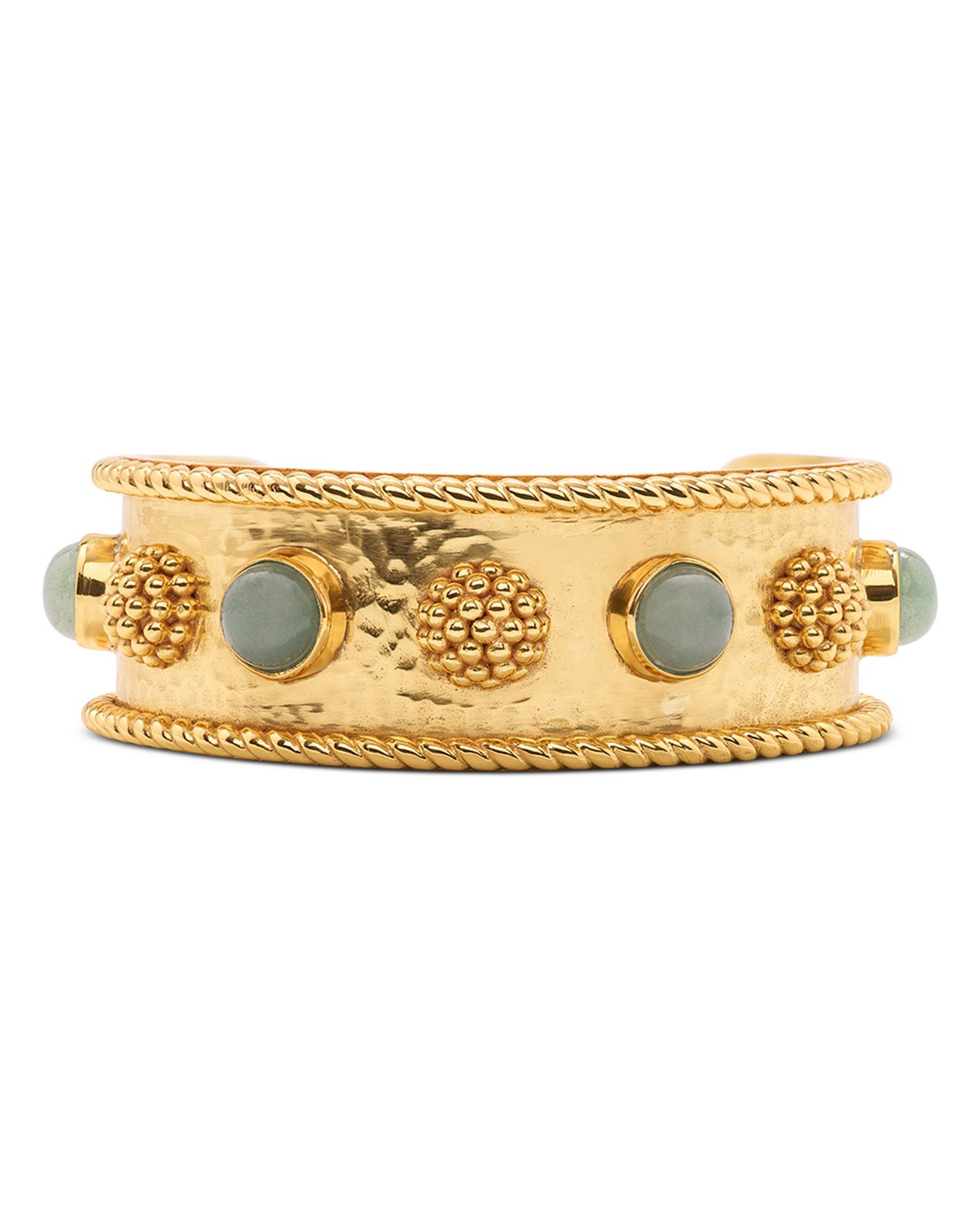 Berry & Jade Cuff Bracelet in 18K Gold Plated