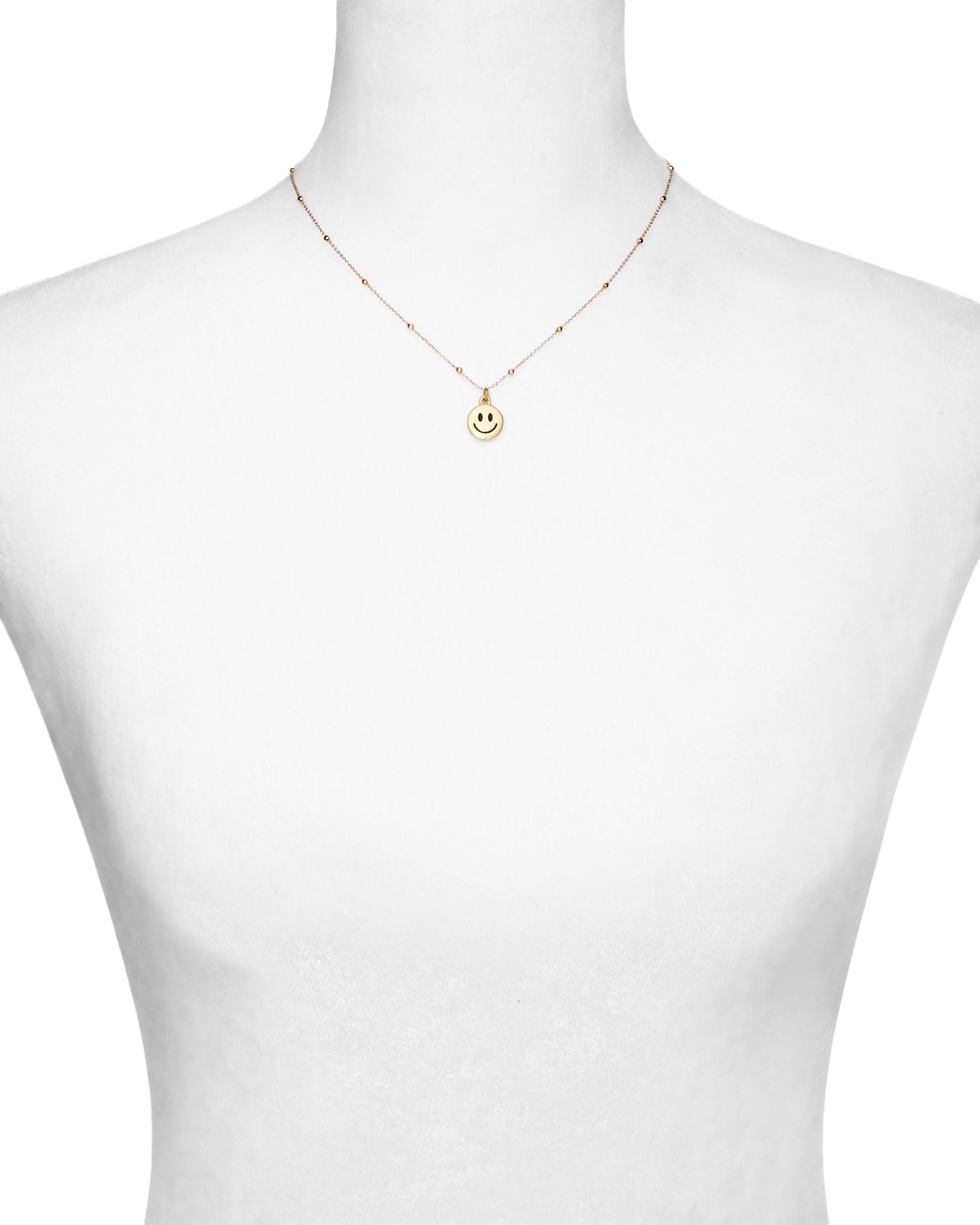 Smiley Face Pendant Necklace in 14K Gold Plated, 16'-18' - Exclusive