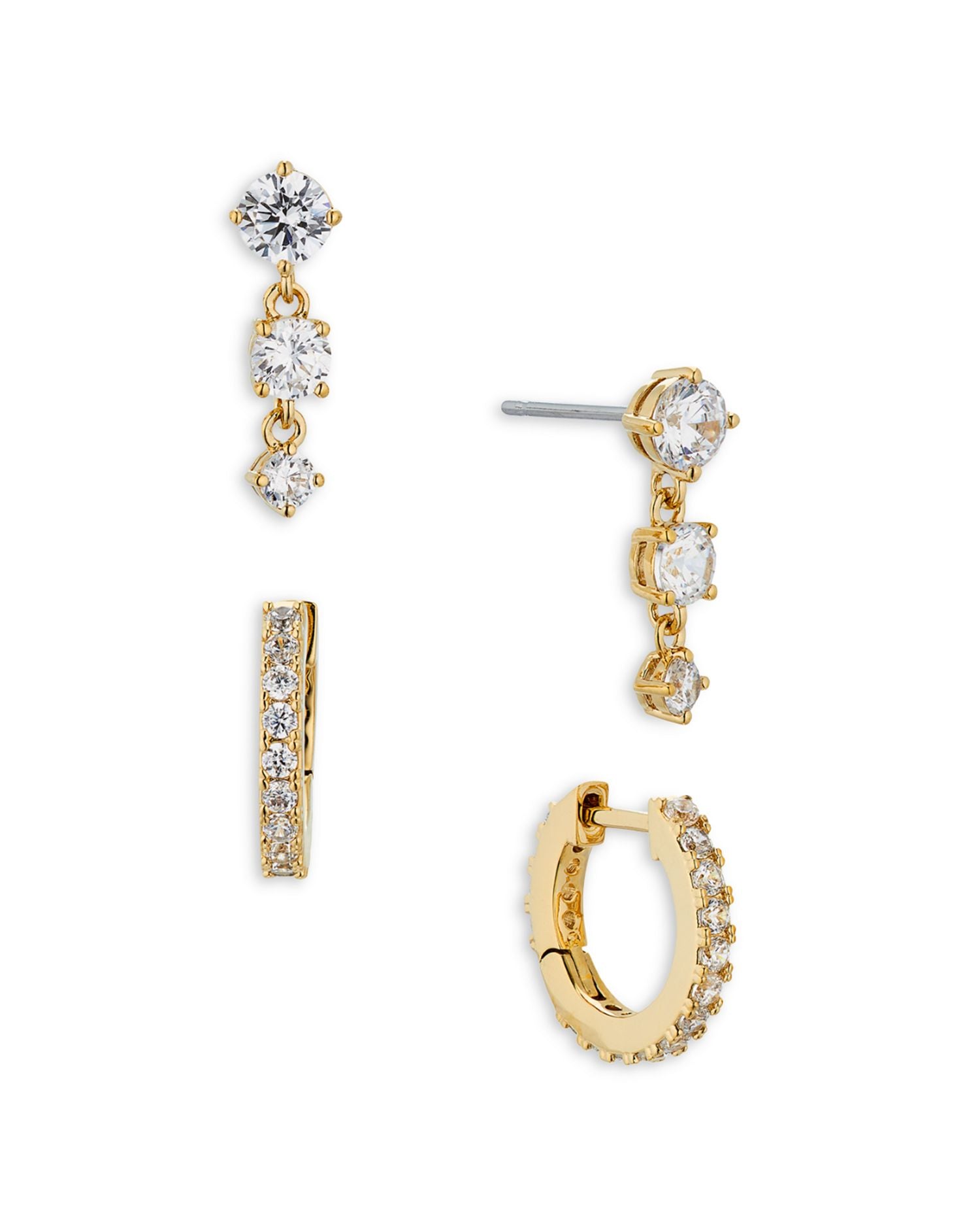 Twilight Cubic Zirconia Drop & Hoop Earrings, Set of 2