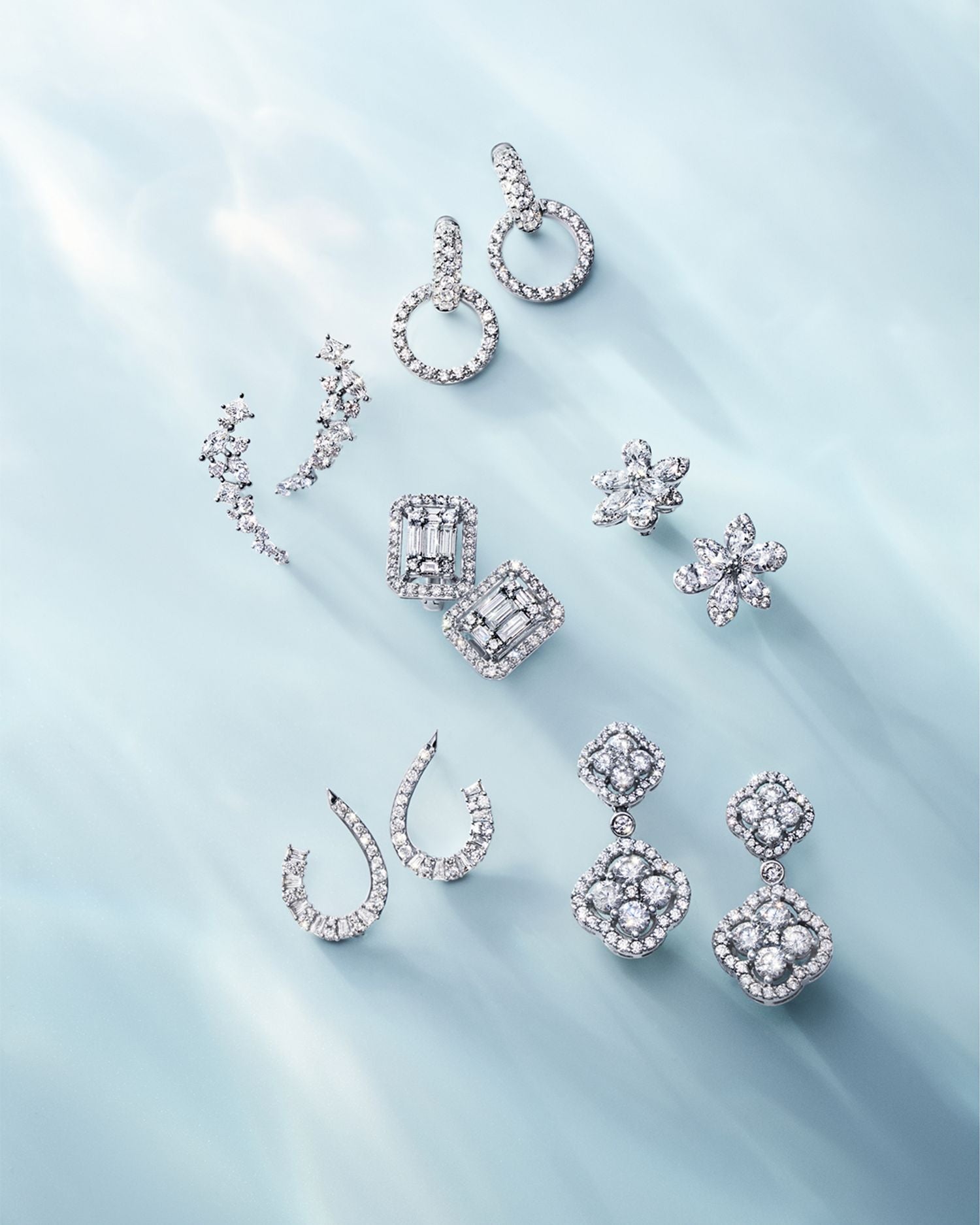 Diamond Front to Back Earrings in 14K White Gold, 0.50 ct. t.w. - Exclusive