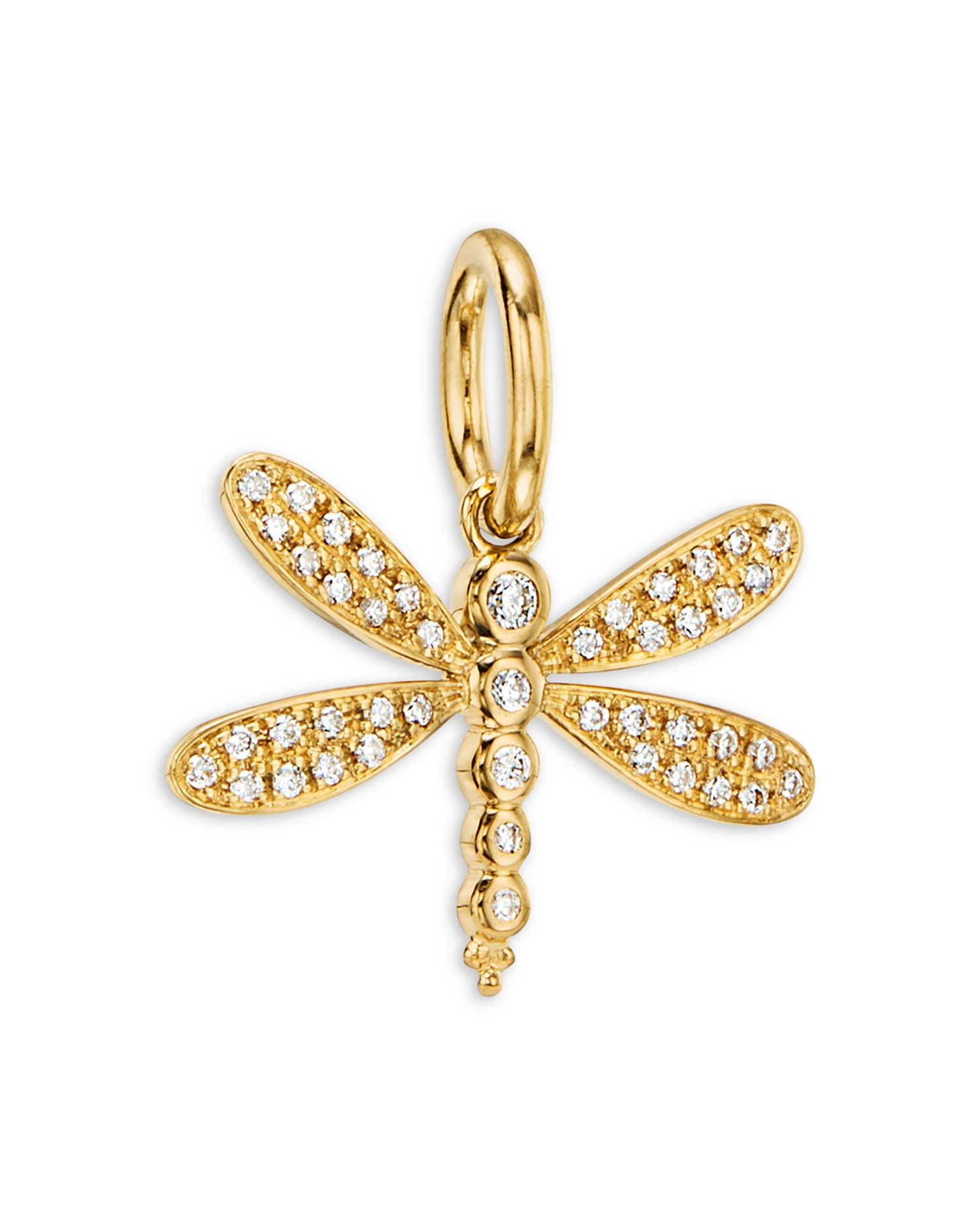 18K Yellow Gold FJ Diamond Dragonfly Pendant