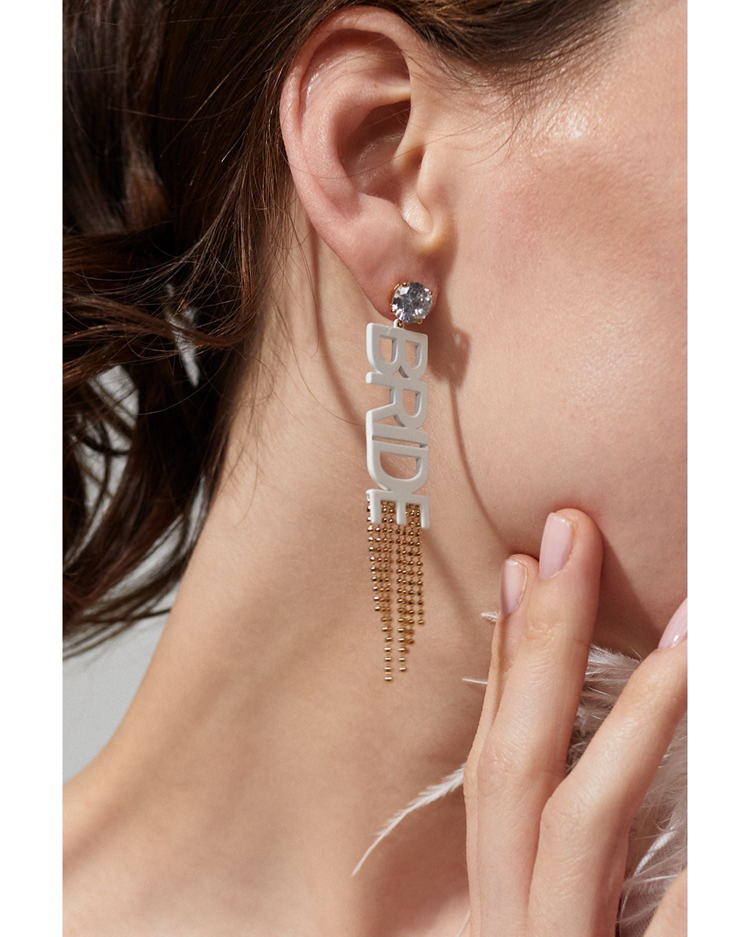 Bride Crystal Fringe Earrings