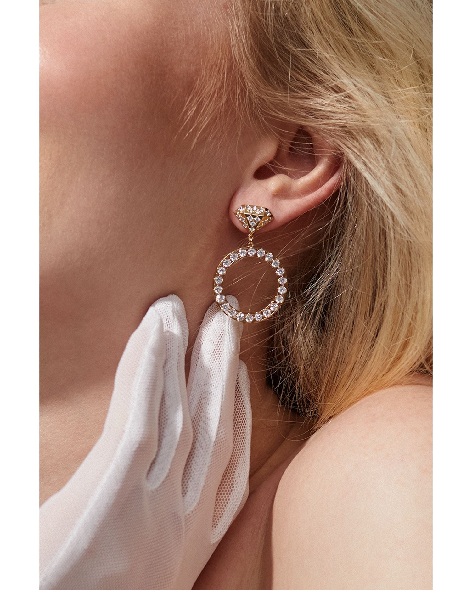 Bride Crystal Circle Earrings