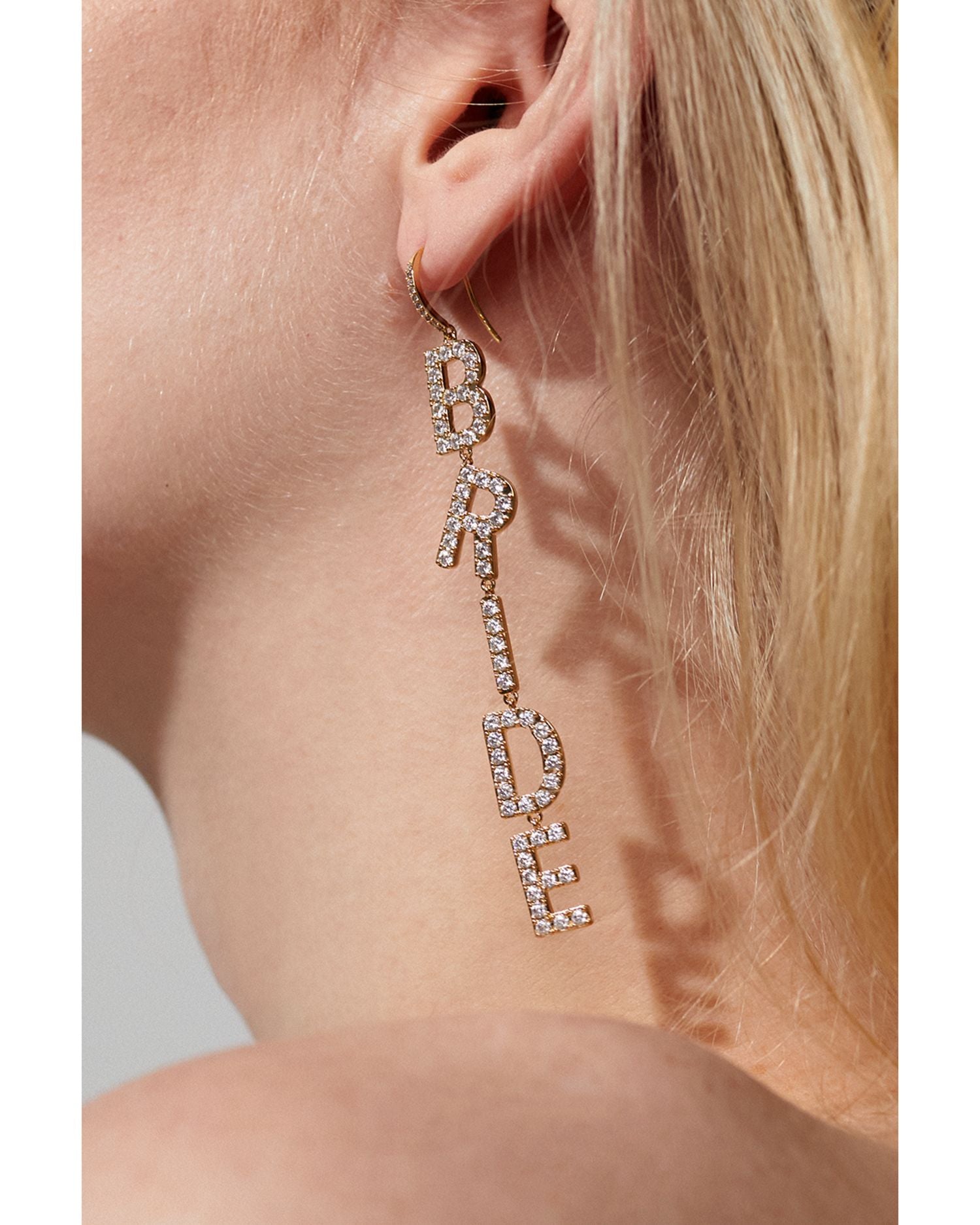 Bride Crystal Linear Earrings