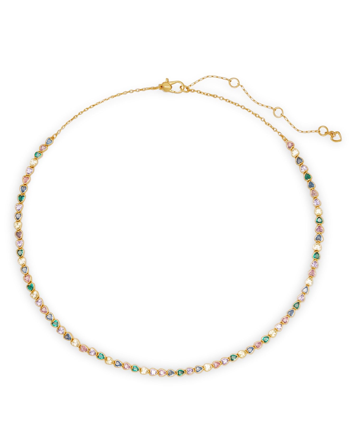 Sweetheart Delicate Tennis Necklace, 16"
