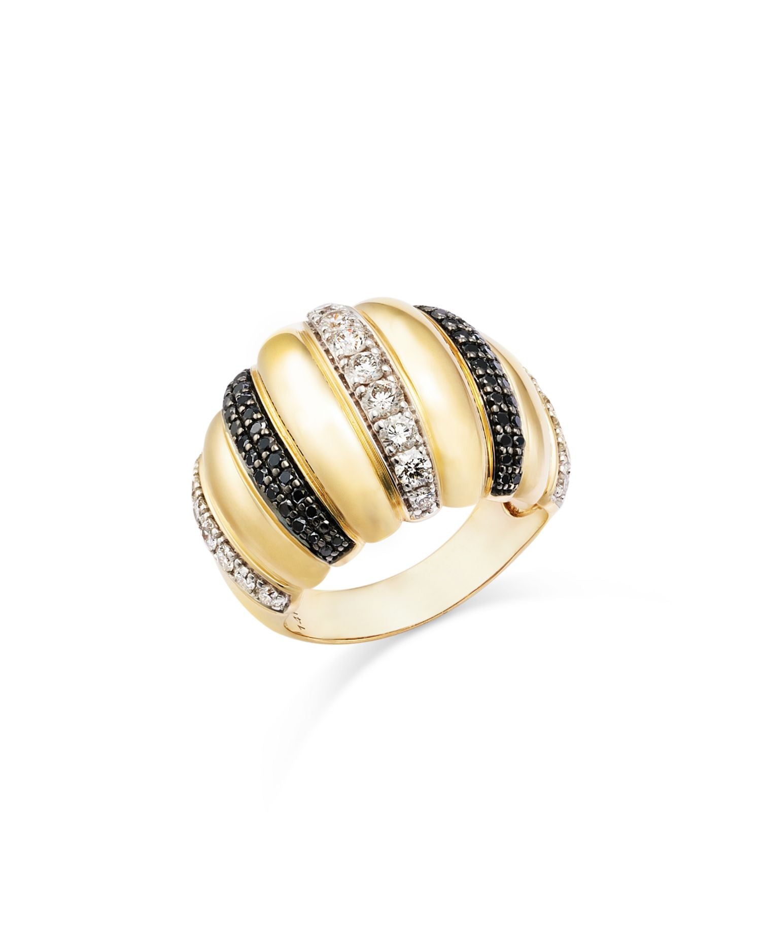 Black & White Diamond Ring in 14K Yellow Gold, 1.25 ct. t.w.