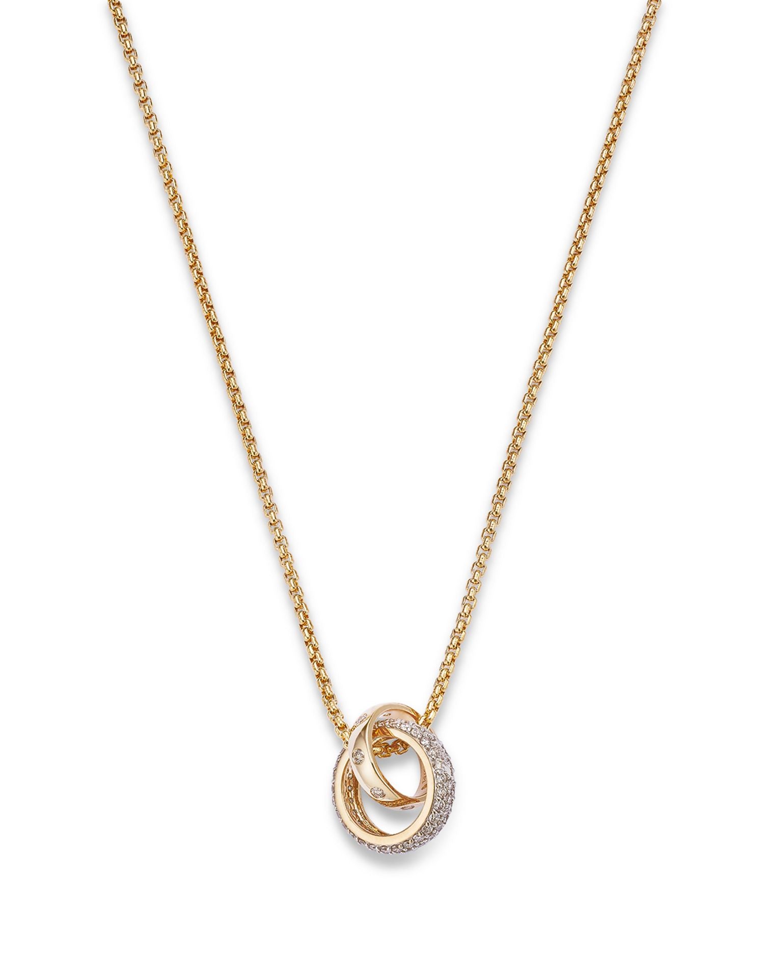 Diamond Interlocking Pendant Necklace in 14K Yellow Gold, 1.0 ct. t.w.
