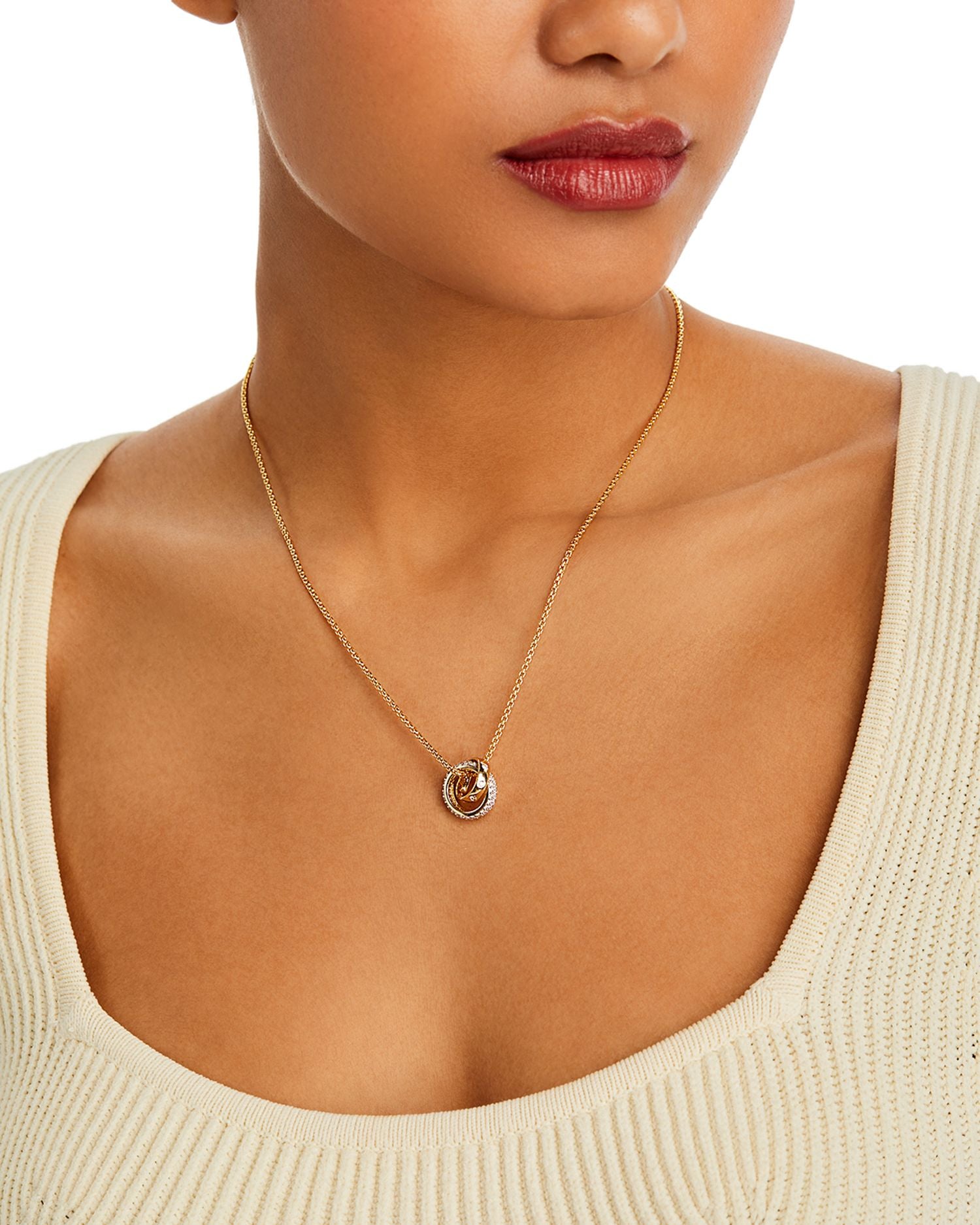 Diamond Interlocking Pendant Necklace in 14K Yellow Gold, 1.0 ct. t.w.
