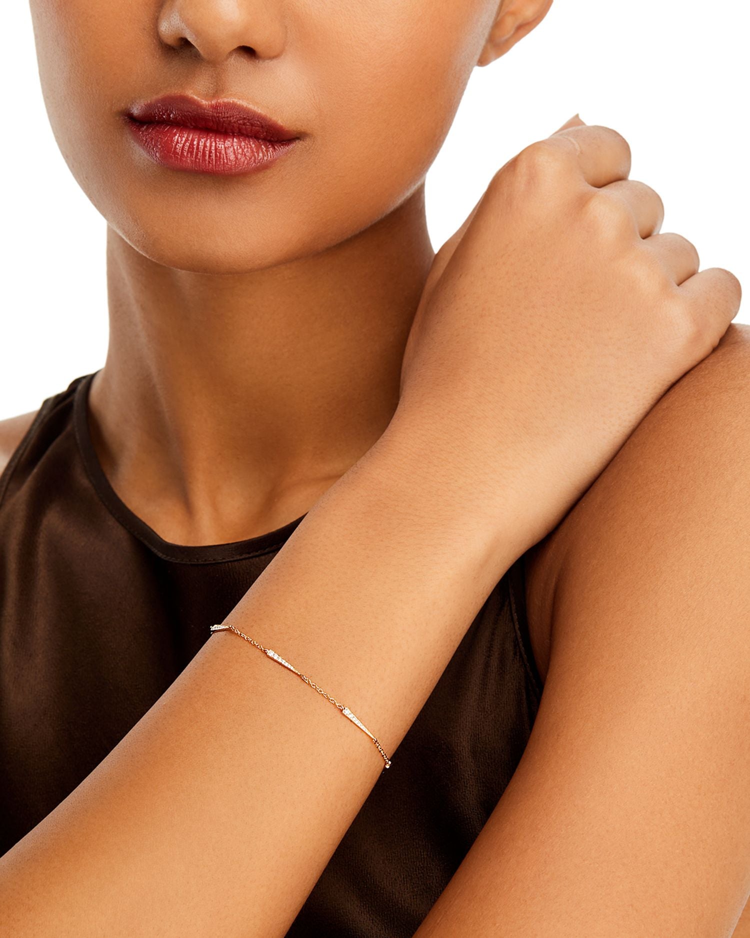 14K Yellow Gold Kate Diamond Triangle Link Bracelet