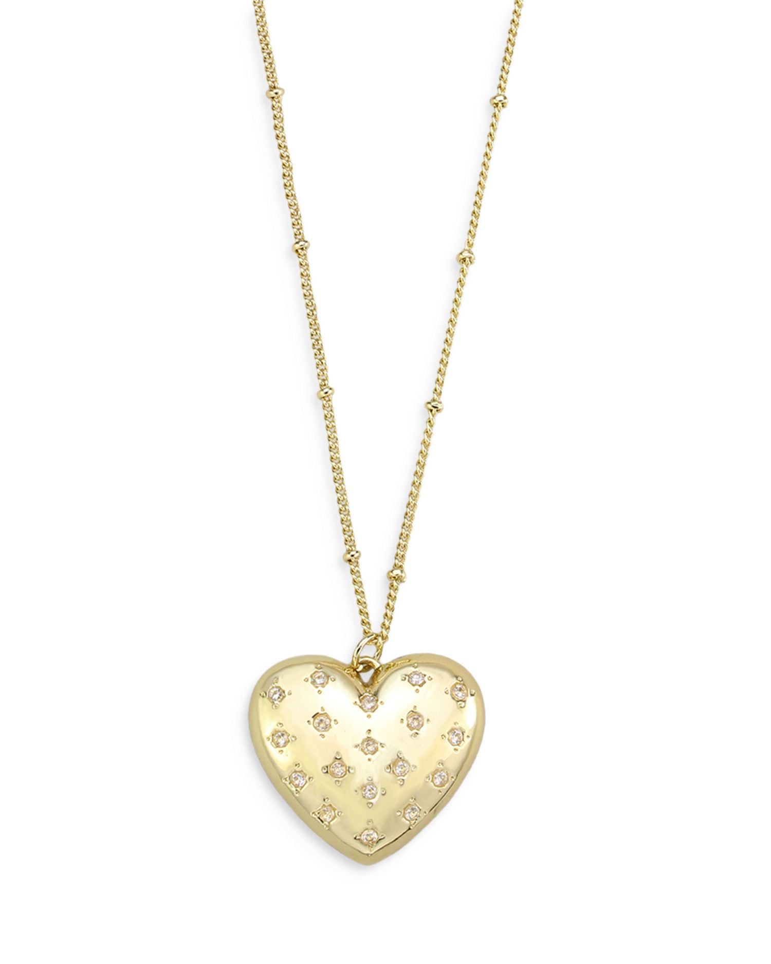 Pavé Puffed Heart Pendant Necklace, 16' - Exclusive