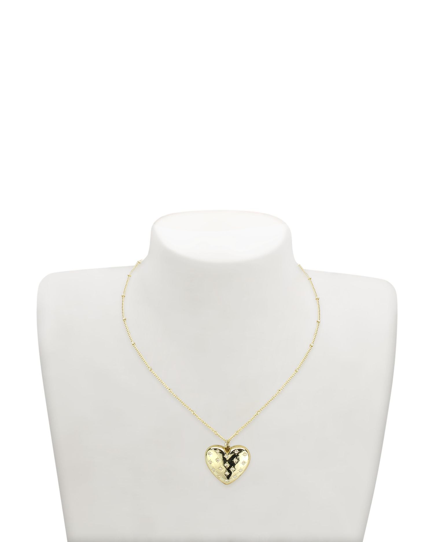 Pavé Puffed Heart Pendant Necklace, 16' - Exclusive