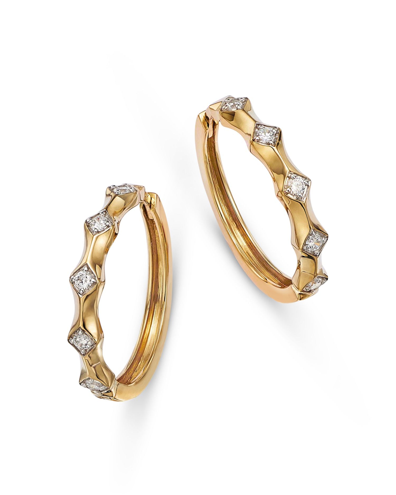 Diamond Hoop Earrings in 14K Yellow Gold, 0.25 ct. t.w.