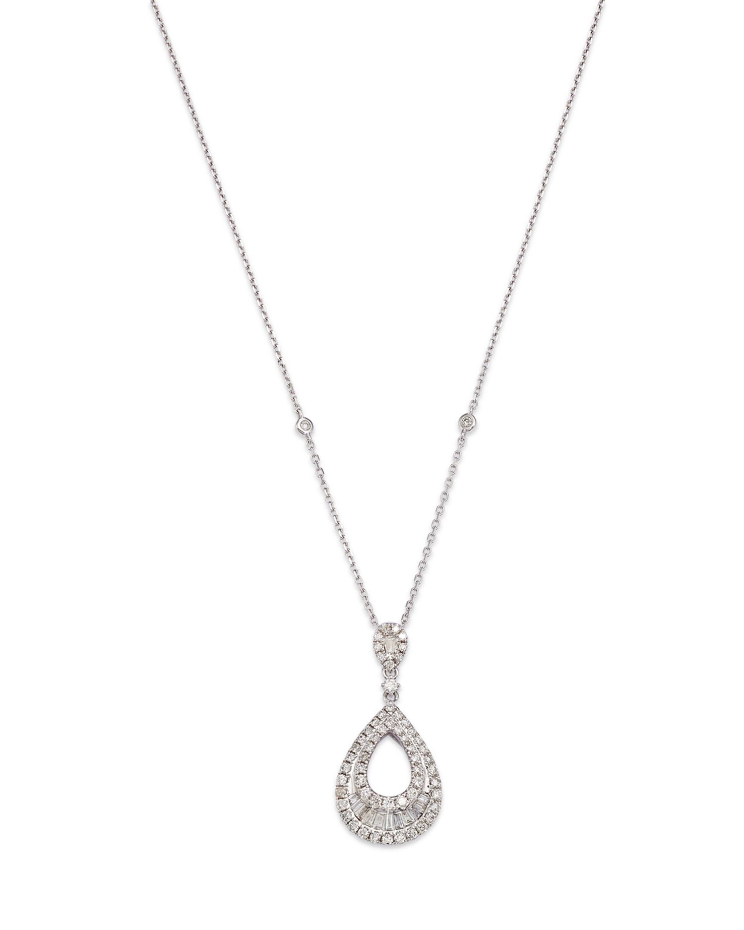 Diamond Pendant Necklace in 14K White Gold, 0.65 ct. t.w.