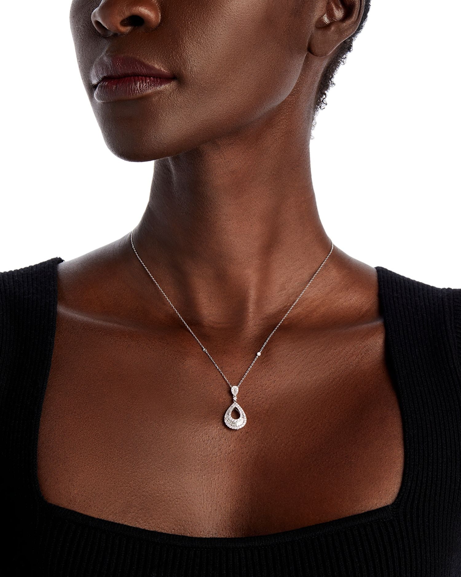 Diamond Pendant Necklace in 14K White Gold, 0.65 ct. t.w.