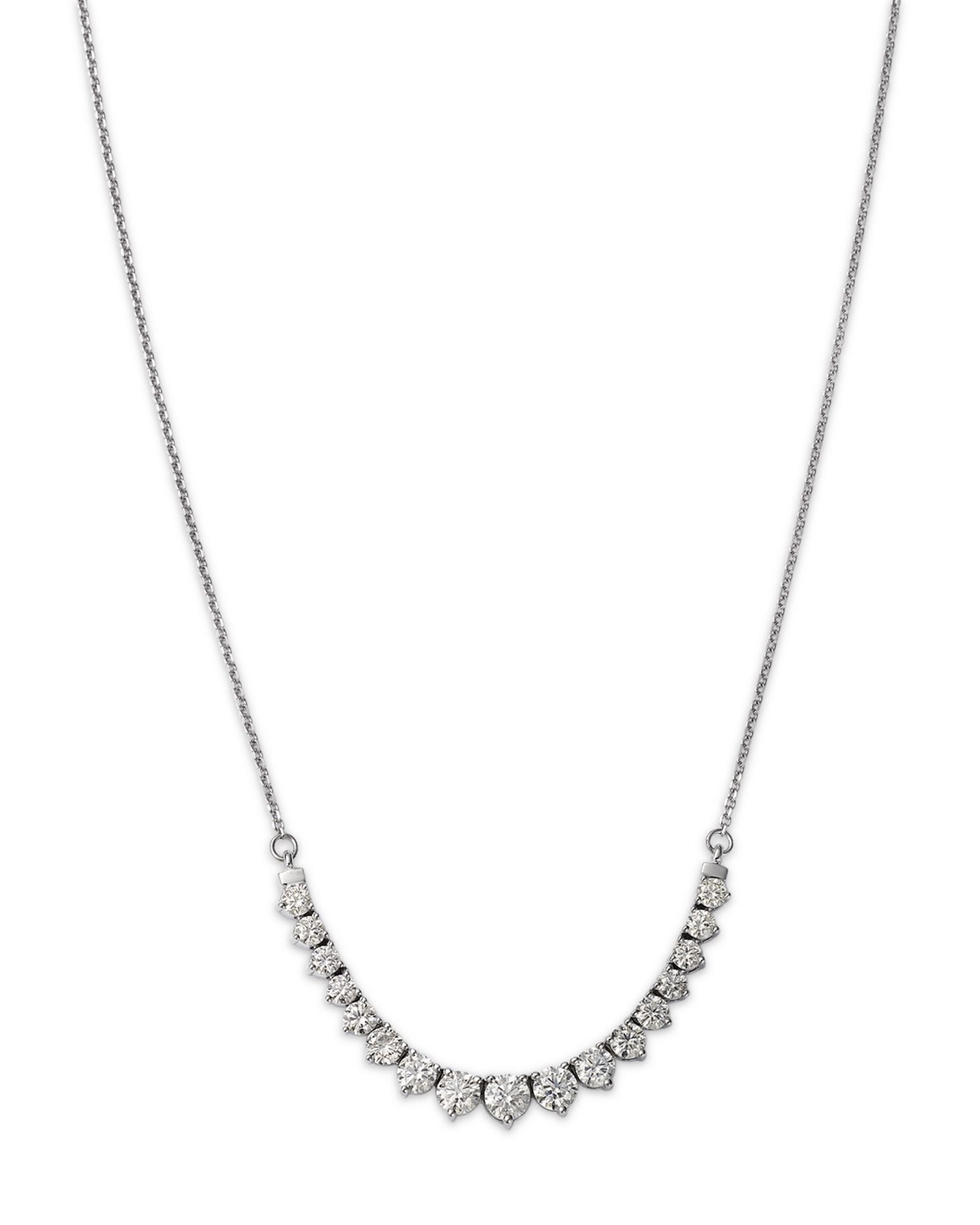 Graduated Diamond Necklace in 14K White Gold, 17' - Exclusive