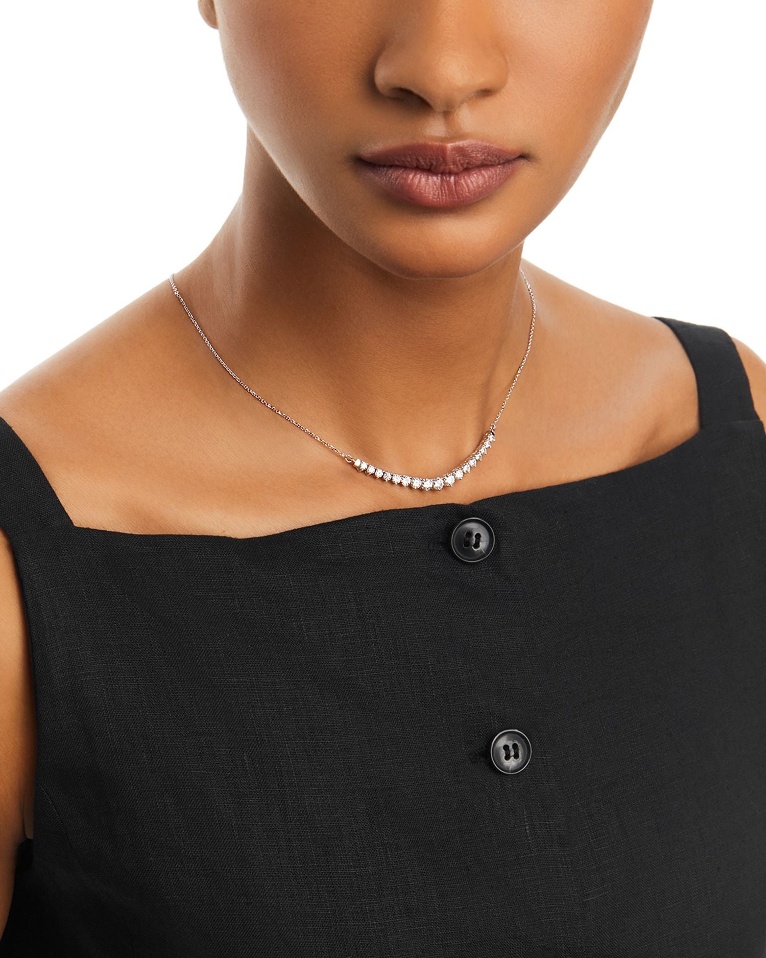 Graduated Diamond Necklace in 14K White Gold, 17' - Exclusive