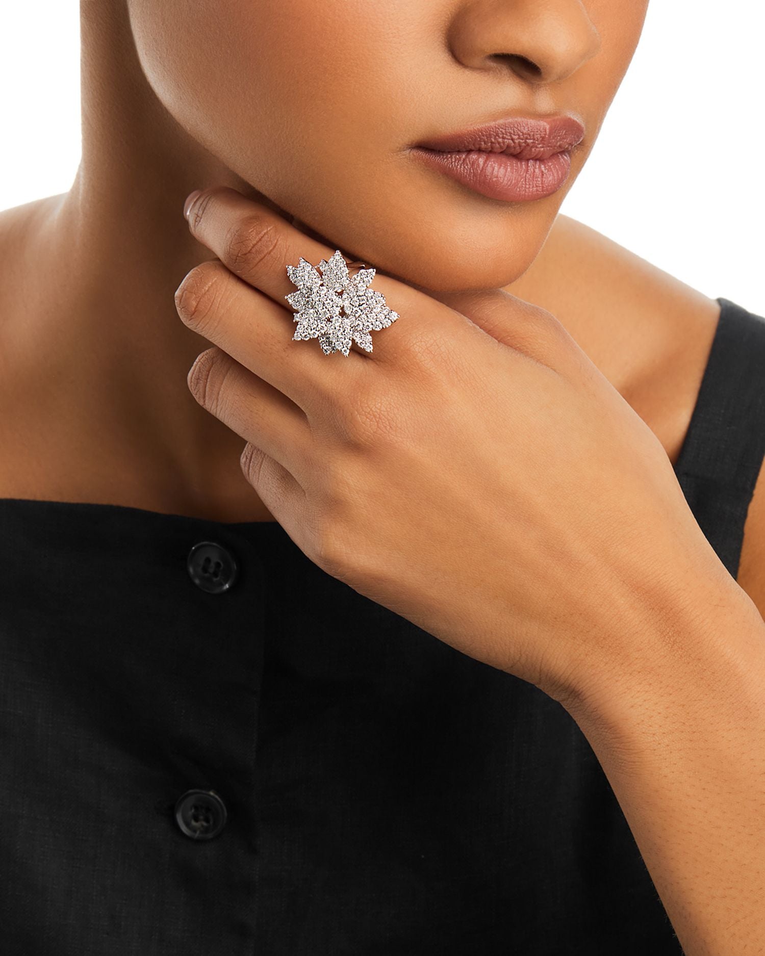 Diamond Flower Ring in 14K White Gold, 3.20 ct. t.w - Exclusive