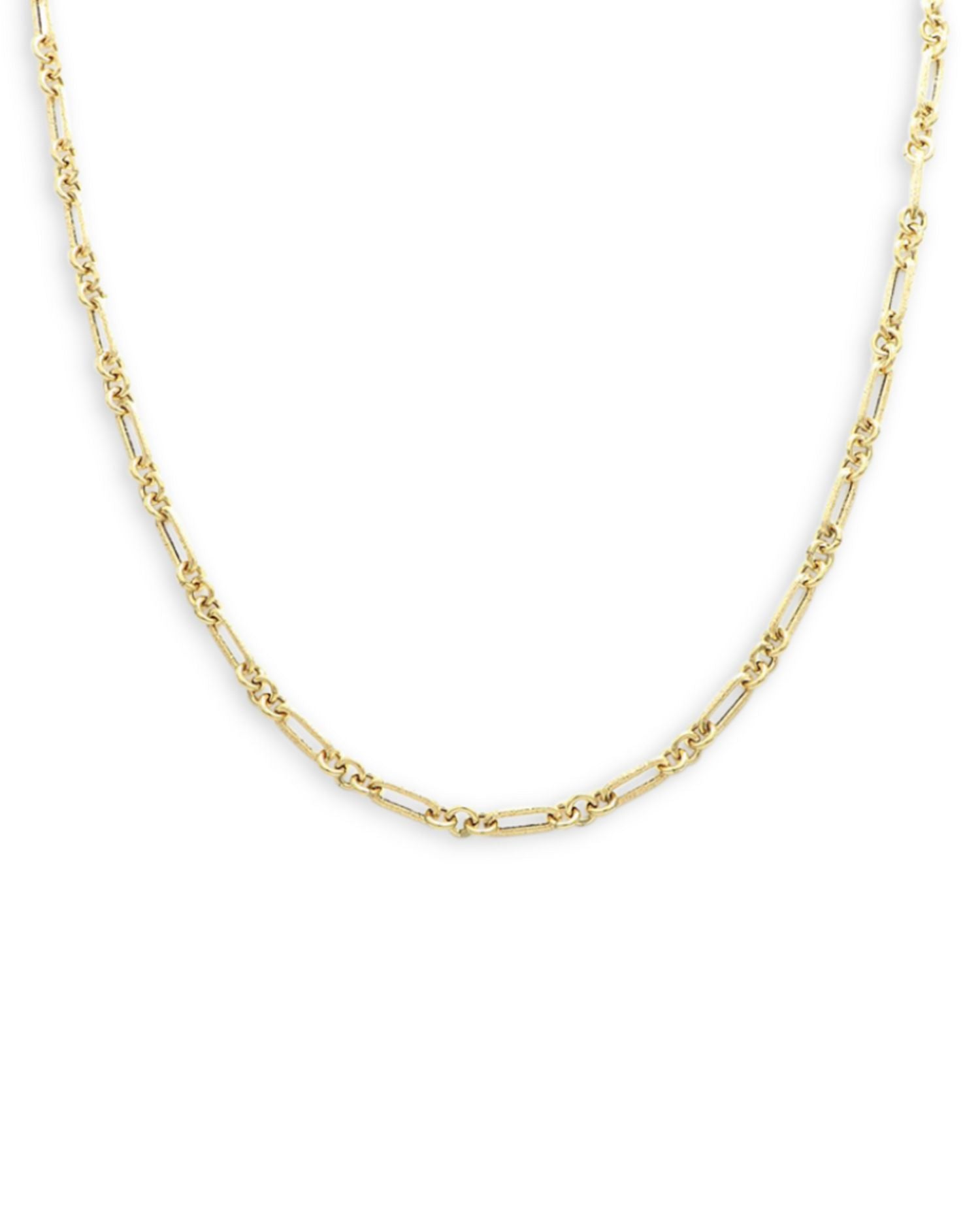 14K Yellow Gold Rolling Rolo Link Chain Necklace, 18'
