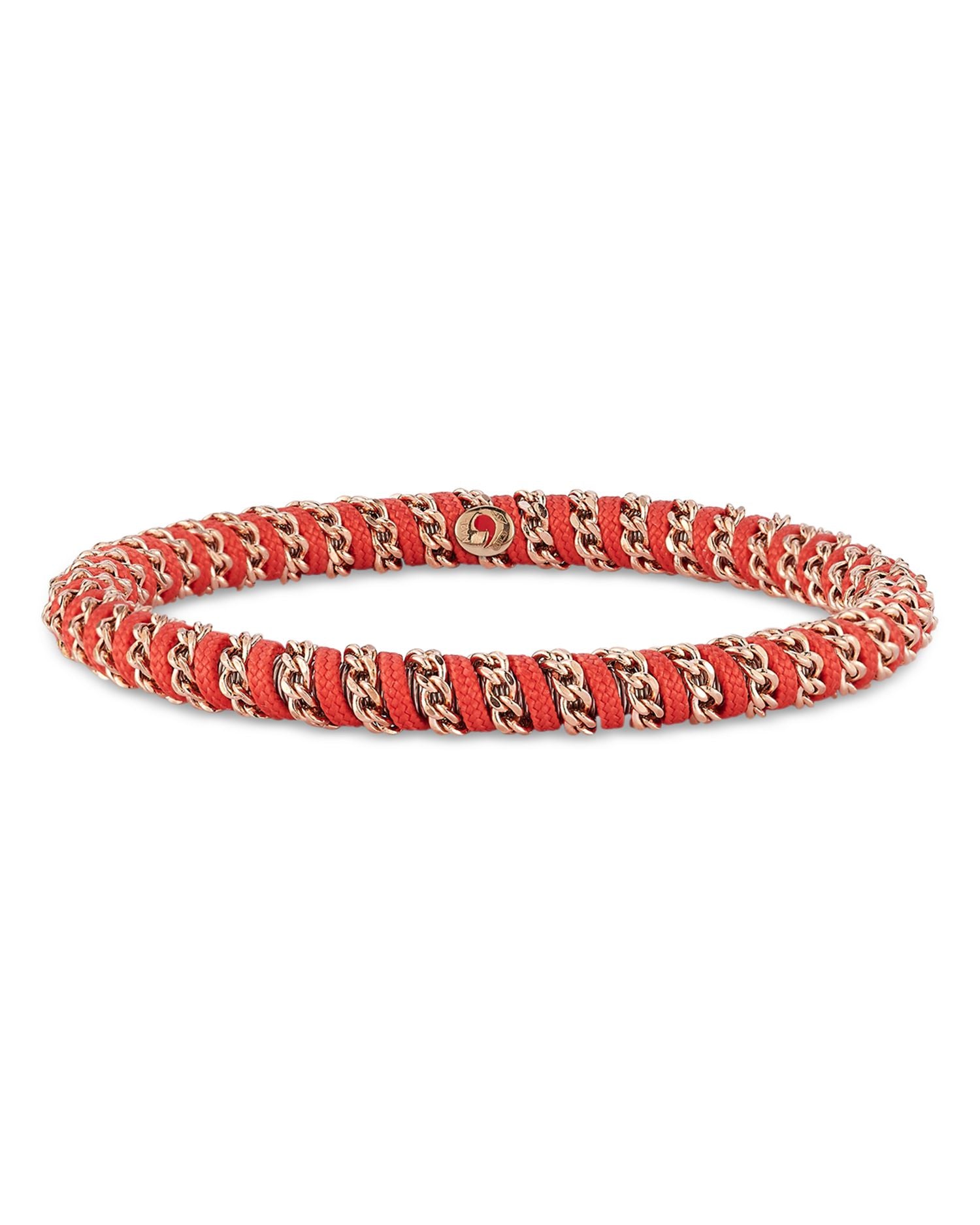 18K Rose Gold Gio Red Nautical Cord Stretch Bracelet