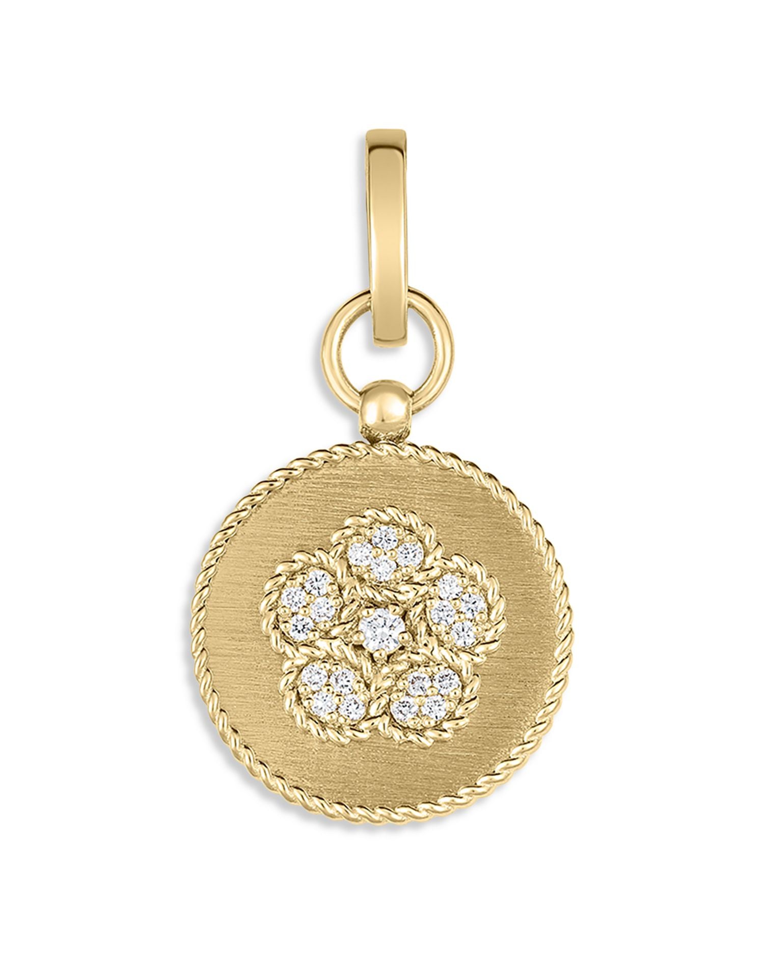 18K Yellow Gold Diamond Daisy Pendant - Exclusive
