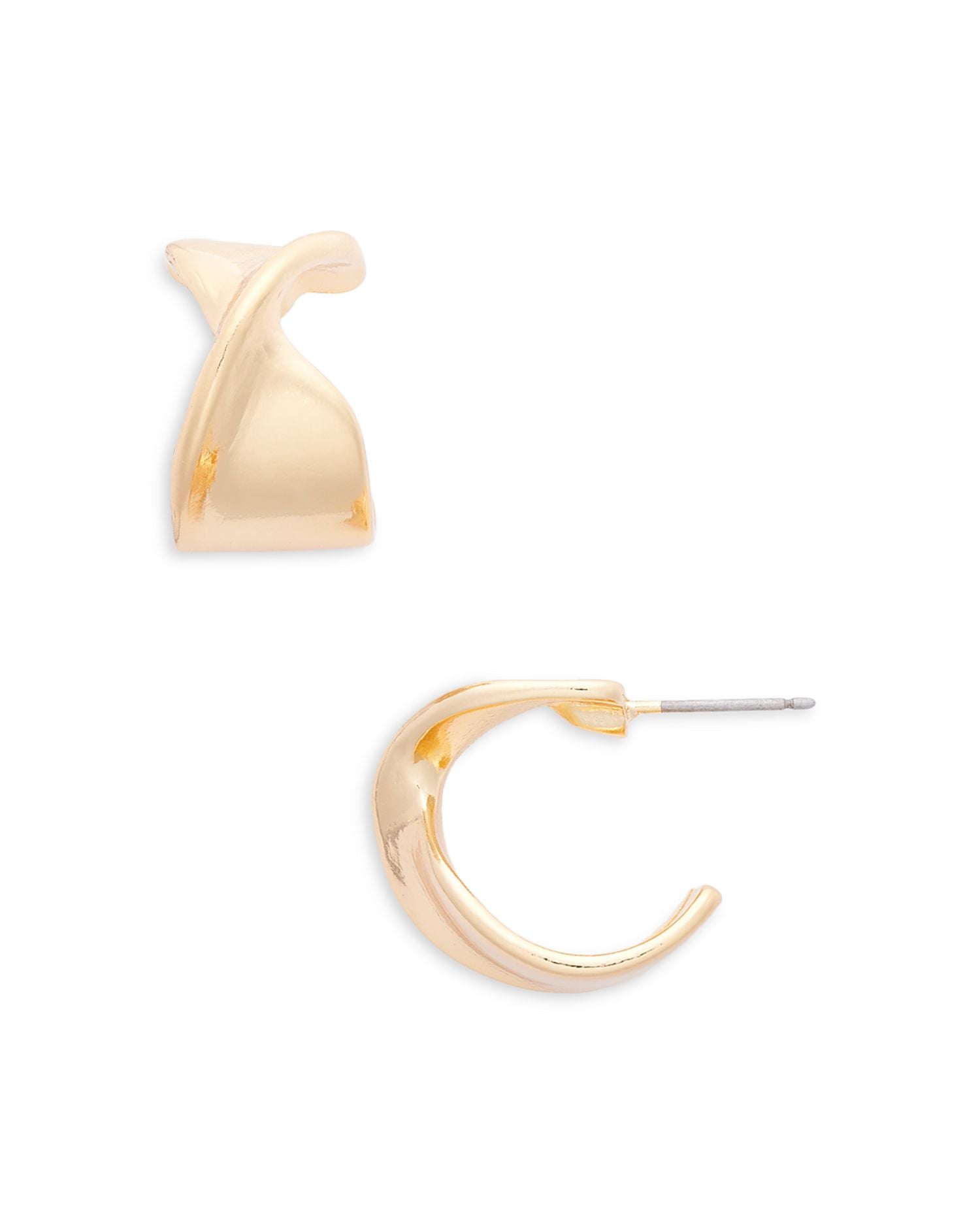 Twist C Hoop Earrings in 16K Gold Plated - Exclusive