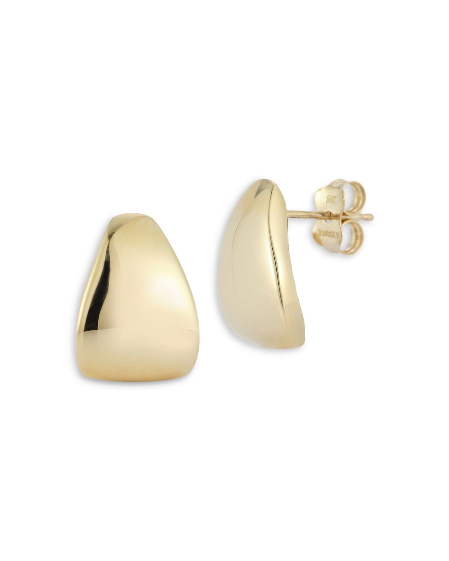 14K Yellow Gold Polished Sculptural Stud Earrings