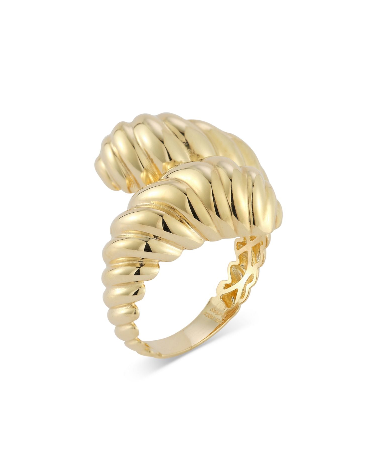 14K Yellow Gold Twist Bypass Ring