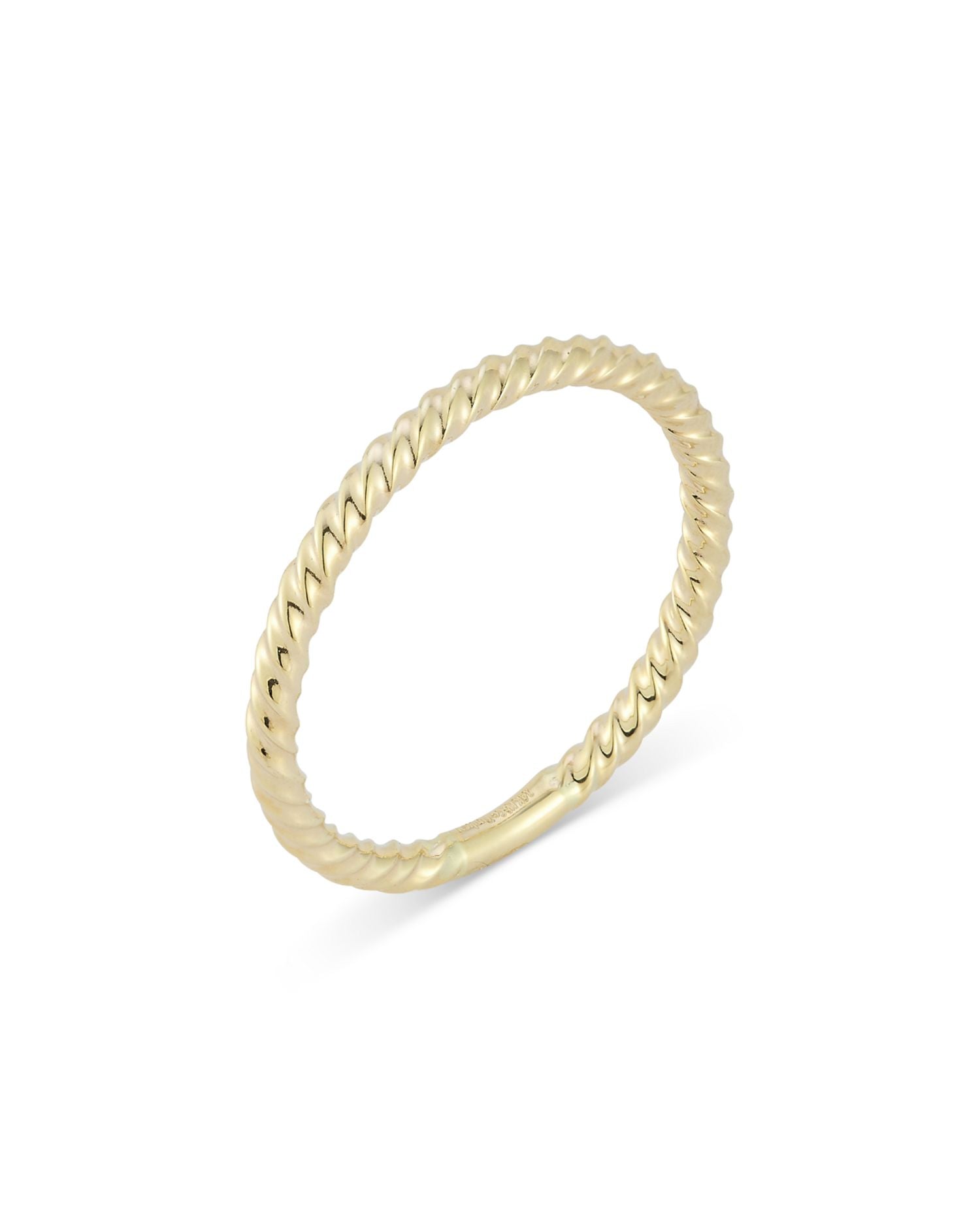 14K Yellow Gold Twist Narrow Band