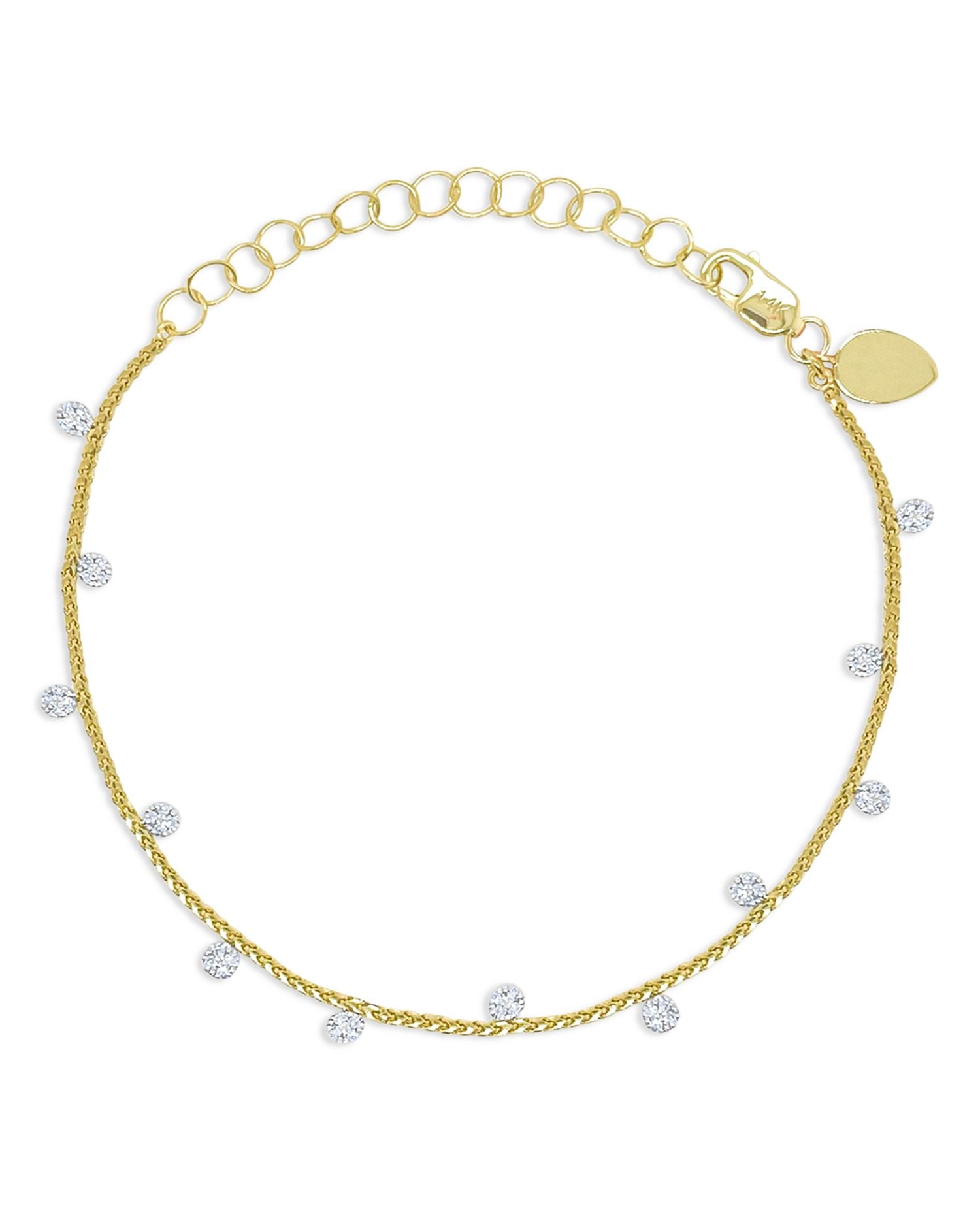 14K Yellow Gold & 14K White Gold Diamond Bezel Bracelet