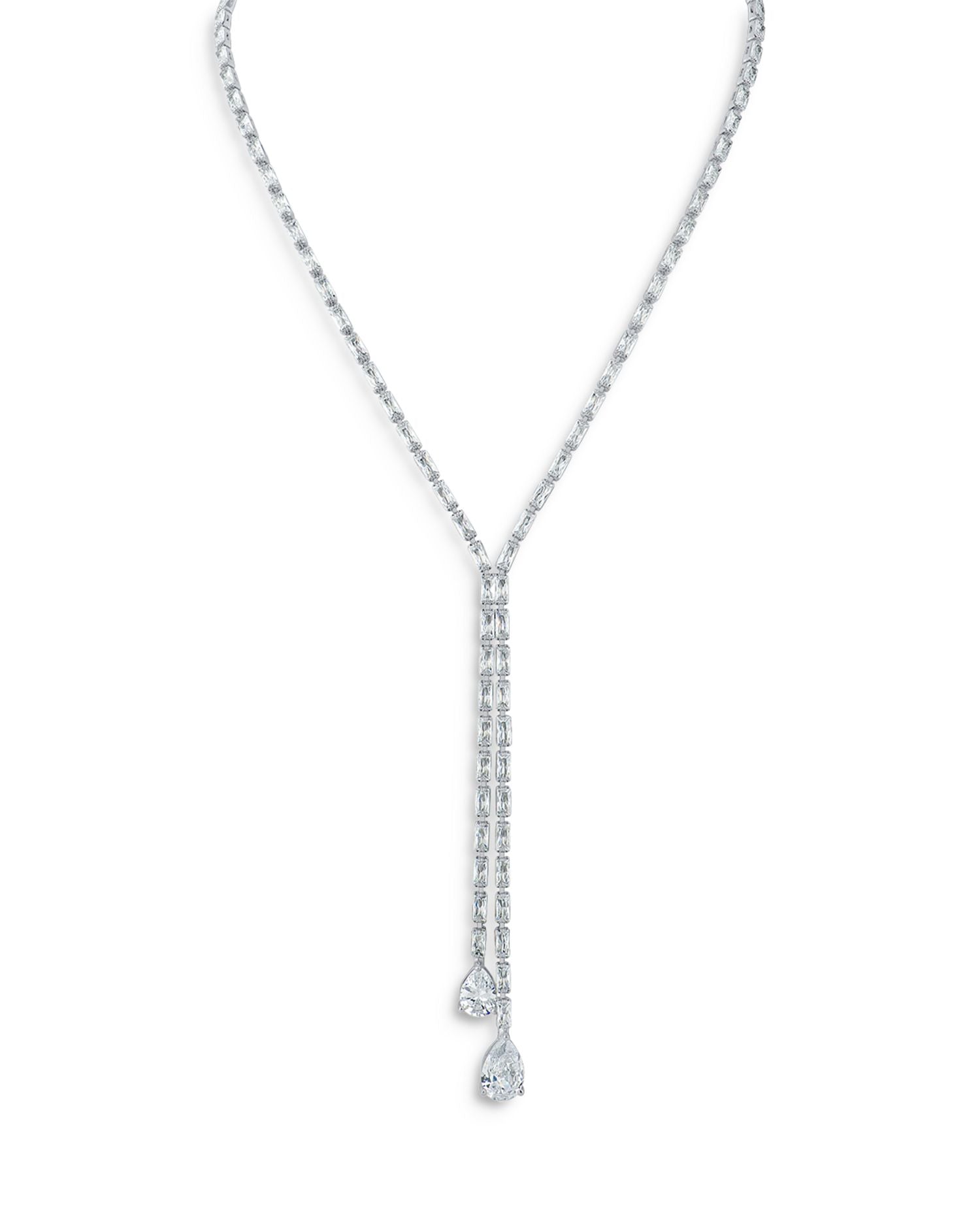 Baguette & Pear Y Necklace, 17"