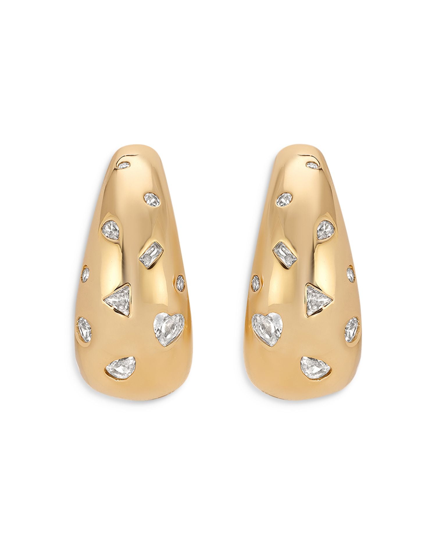 Hammered Mixed Shapes Hoop Earrings