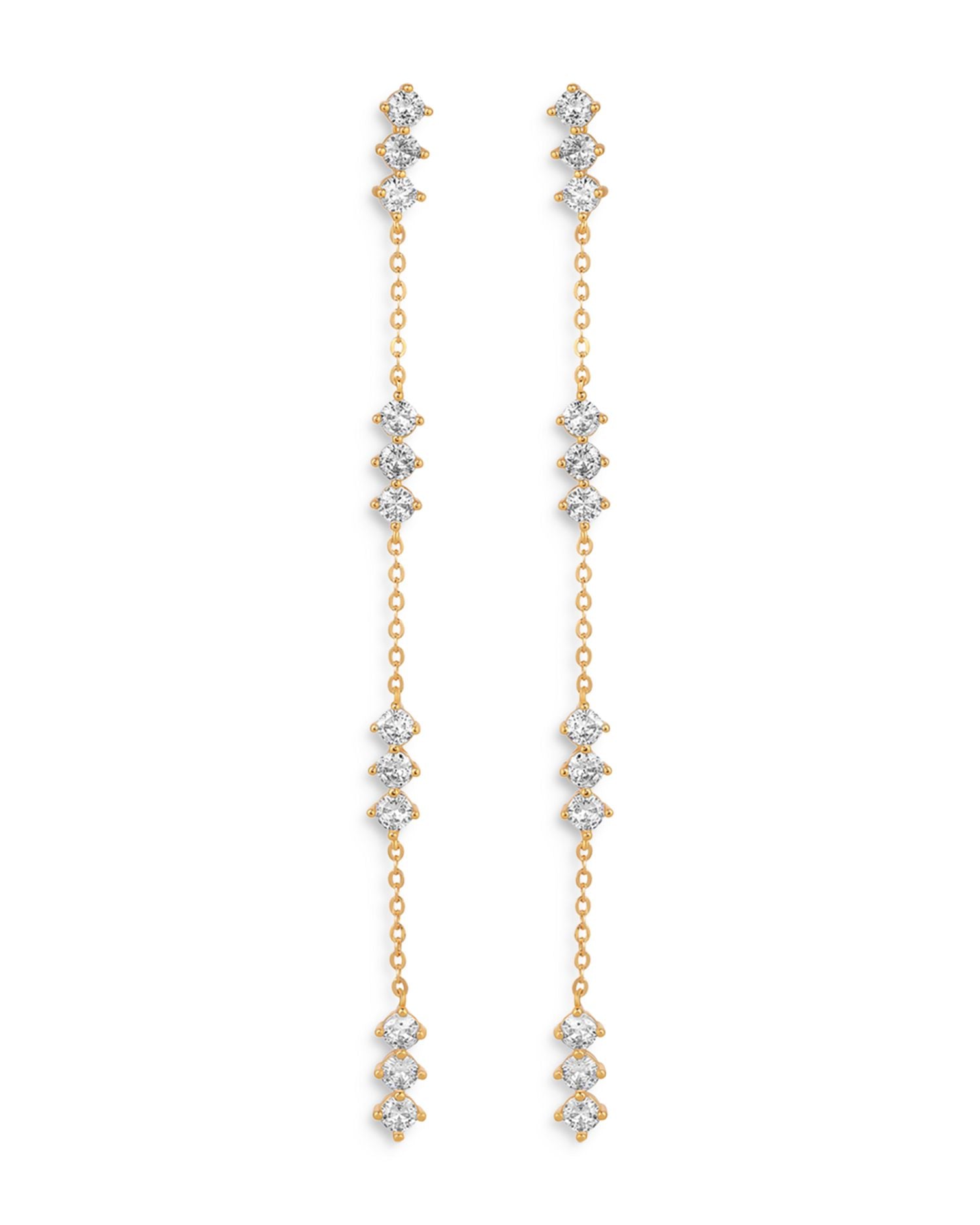 Linear Cubic Zirconia Drop Earrings