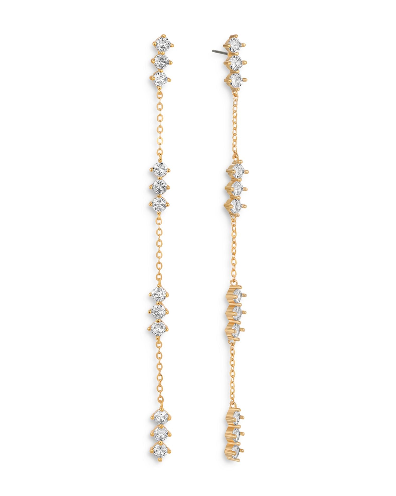 Linear Cubic Zirconia Drop Earrings