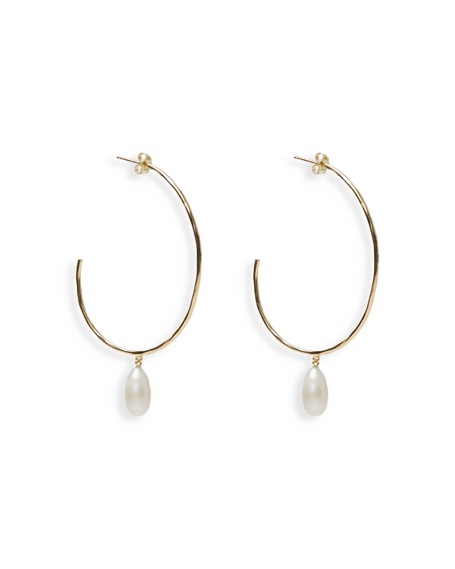Large Cultured Freshwater Pearl Hoop Earrings
