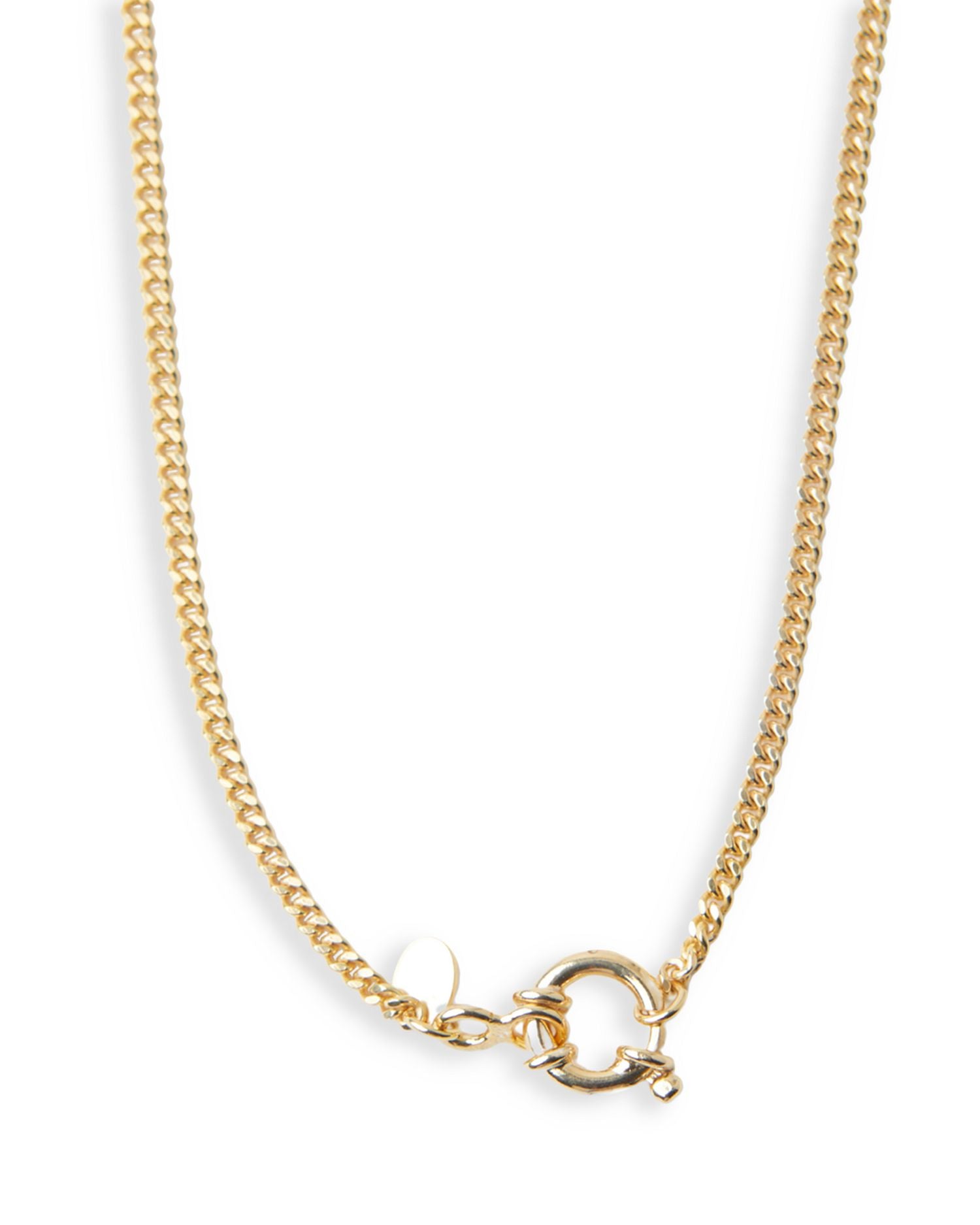 Curb Chain Necklace in 18K Gold Plated Sterling Silver, 15'