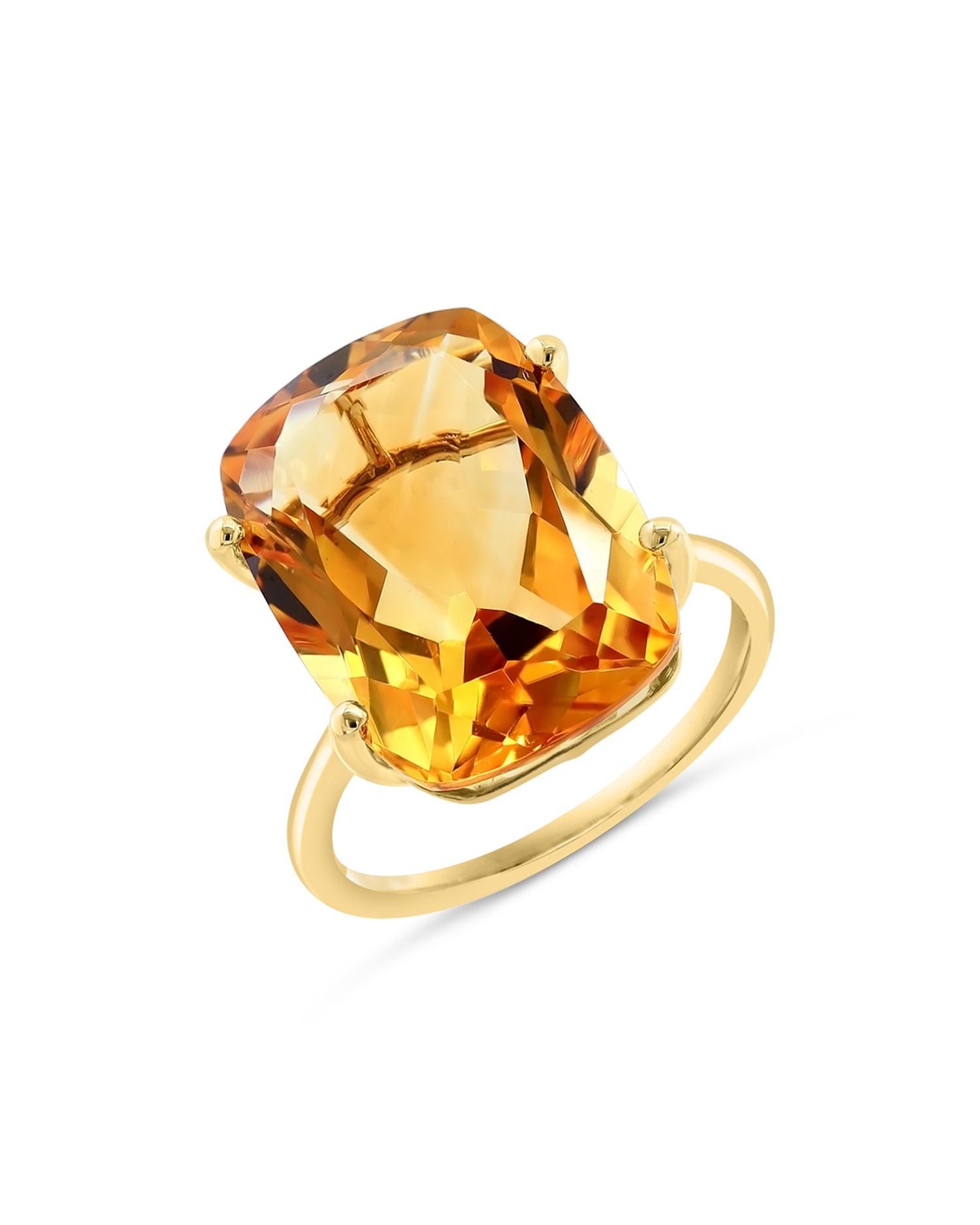 Citrine Statement Ring in 14K Yellow Gold