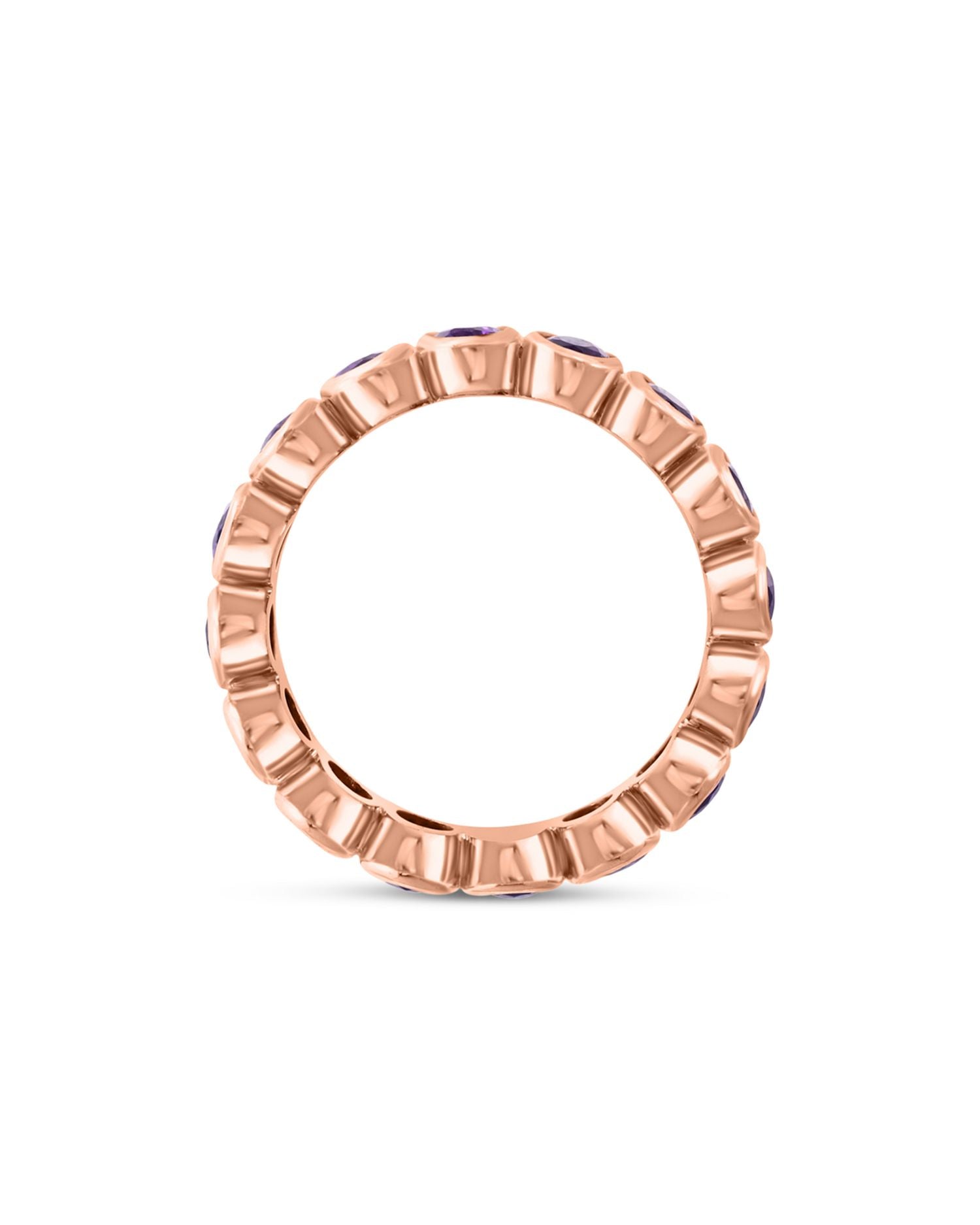Amethyst Oval Eternity Band in 14K Rose Gold
