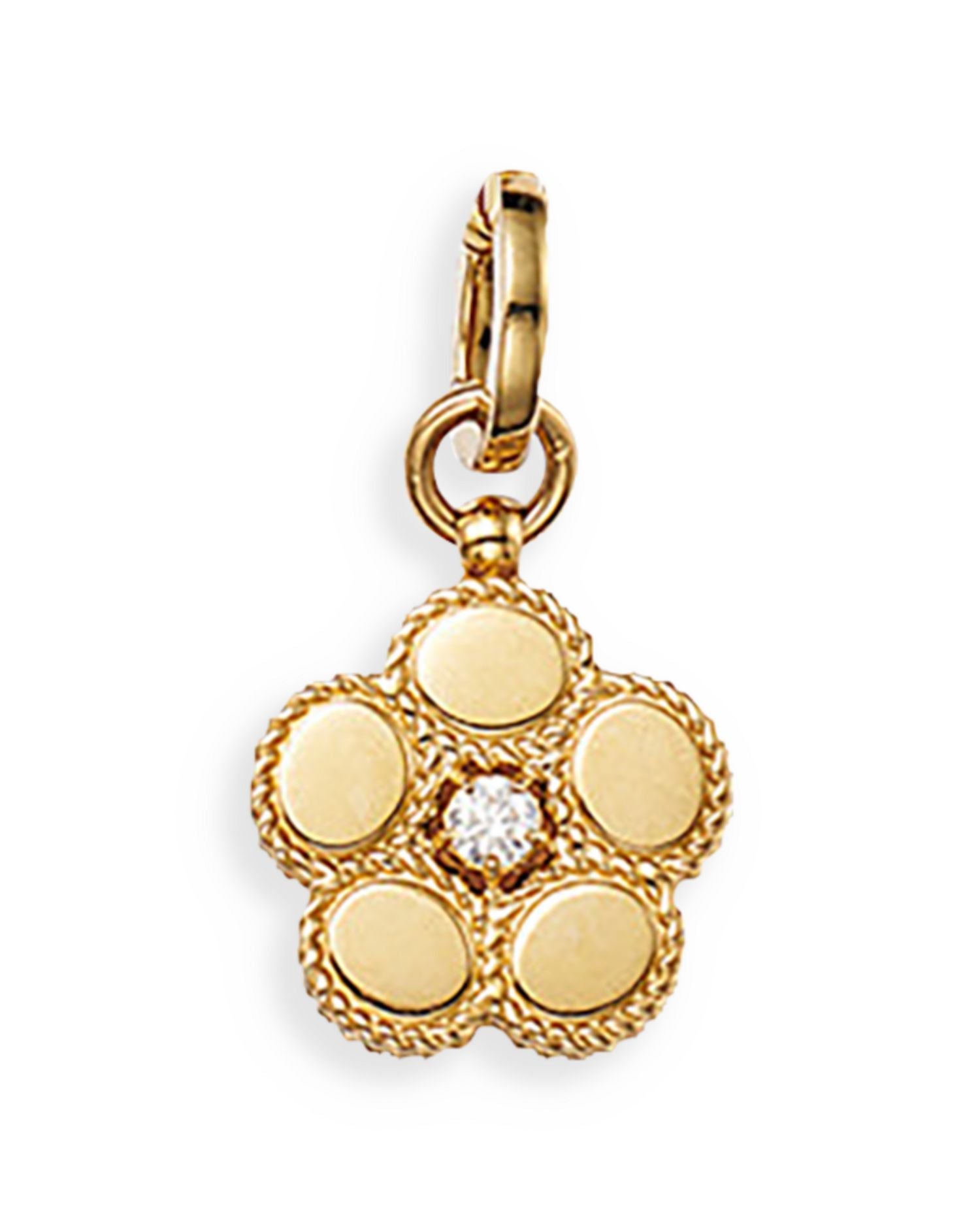 18K Yellow Gold Daisy Diamond Flower Pendant - Exclusive