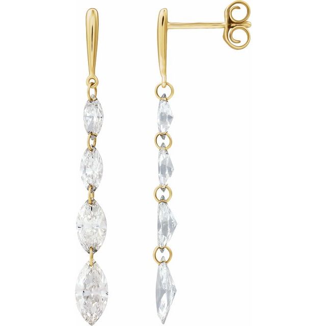1.2Ct Lab-grown Diamond Earrings in 14K Yellow Gold