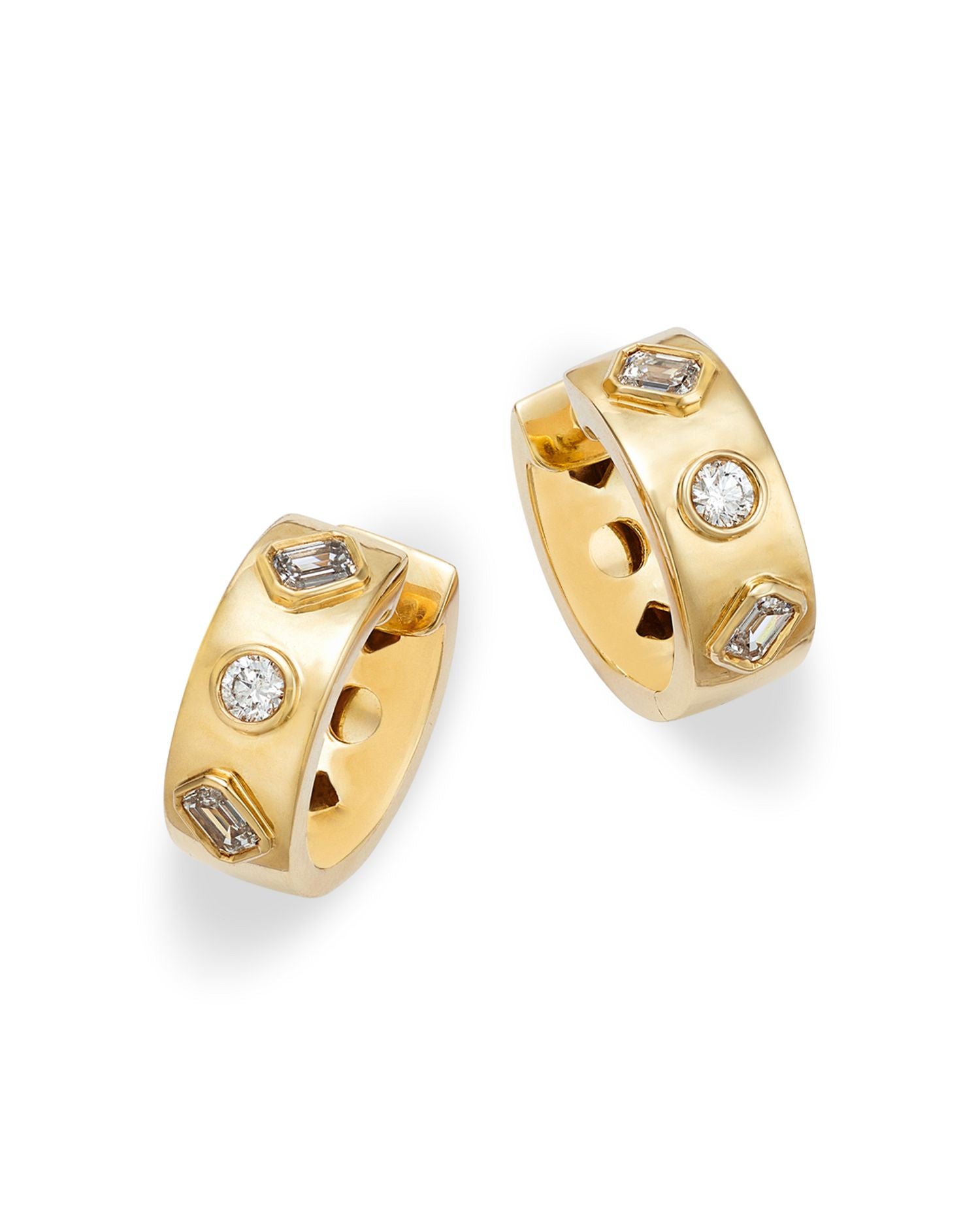 Diamond Hoop Earrings in 14K Yellow Gold, 0.45 ct. t.w.