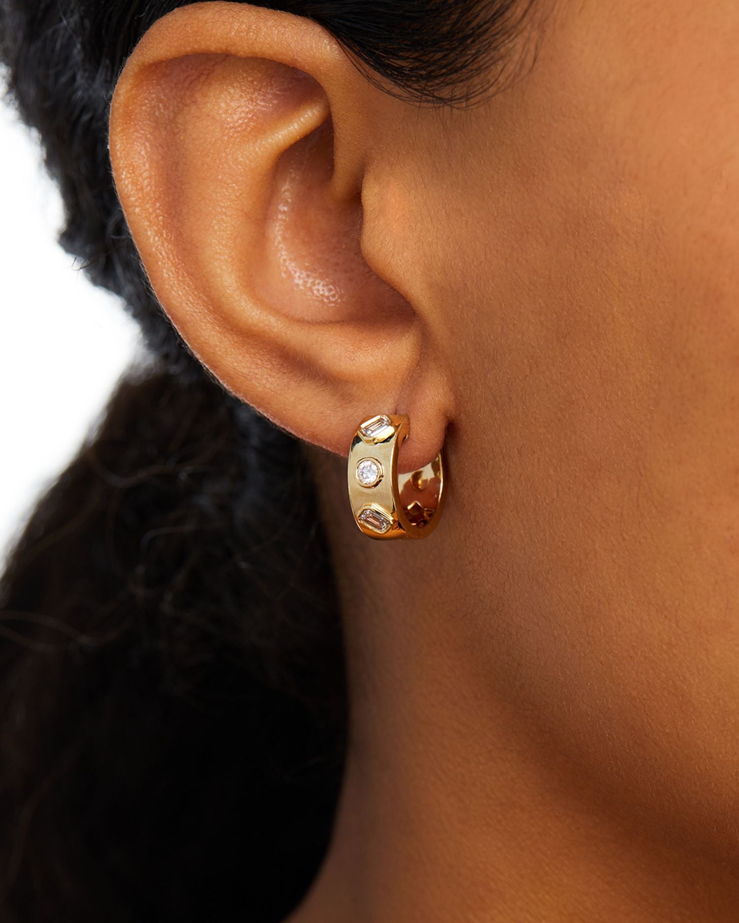 Diamond Hoop Earrings in 14K Yellow Gold, 0.45 ct. t.w.