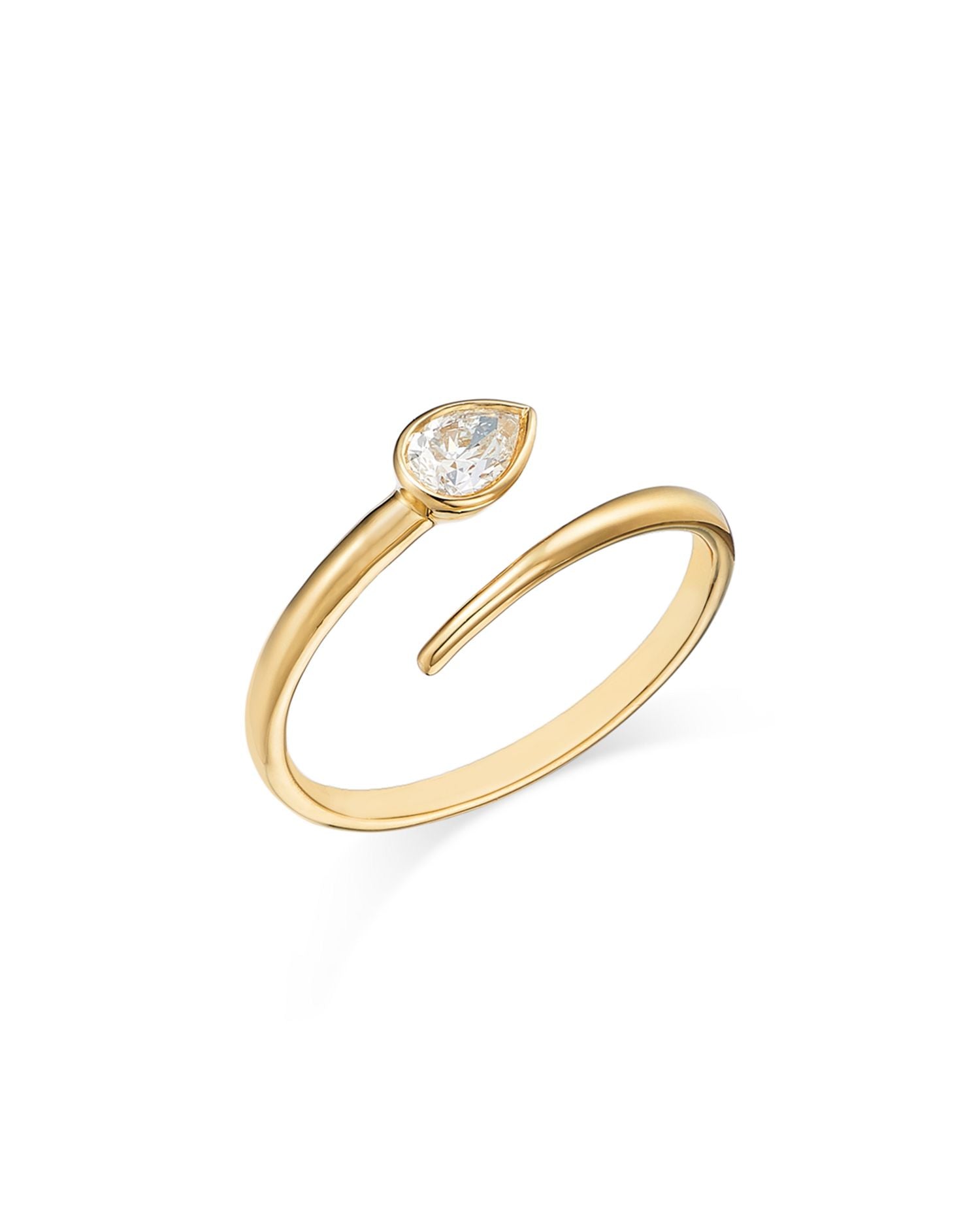 Diamond Bypass Ring in 14K Yellow Gold, 0.24 ct. t.w.